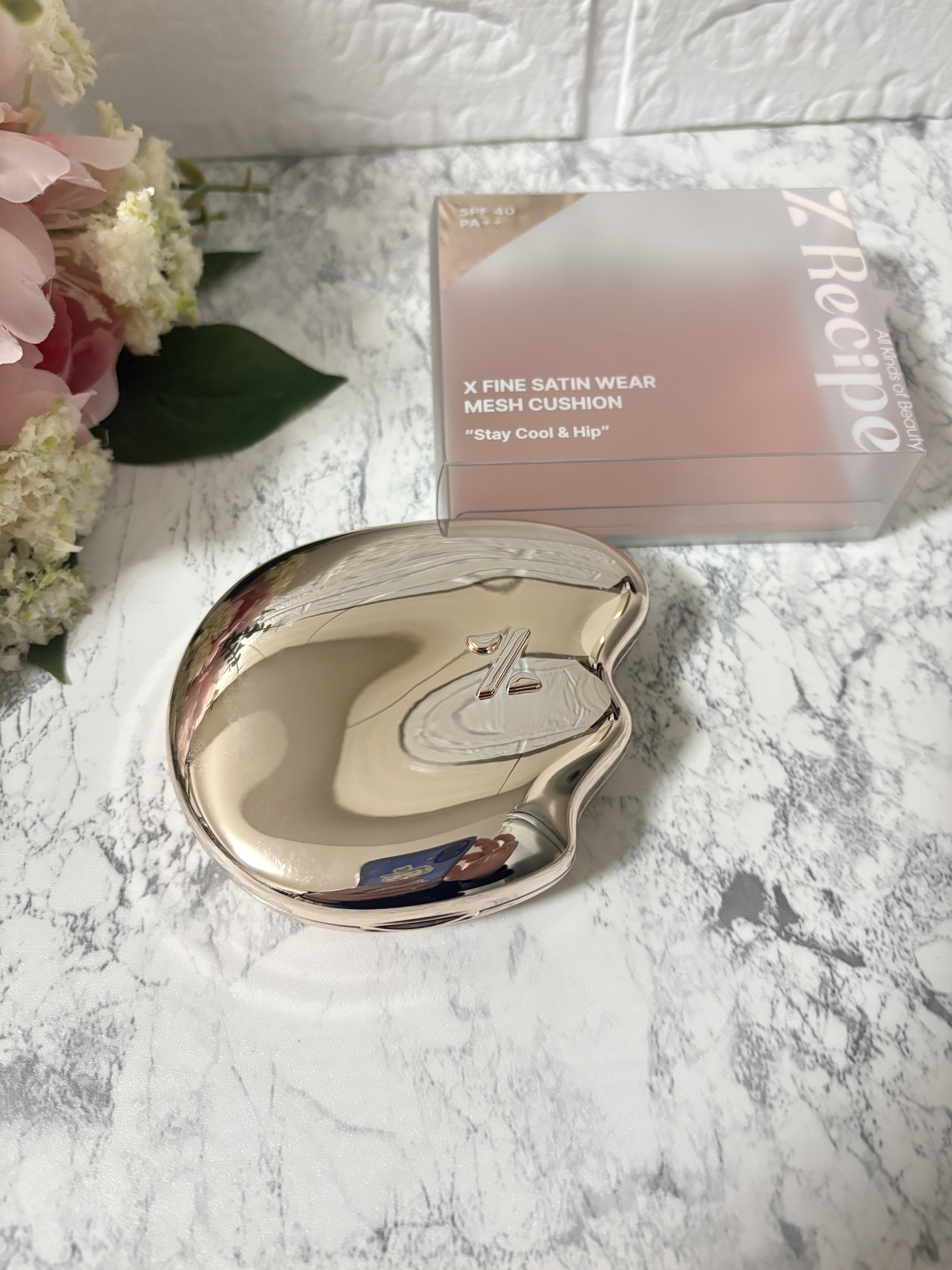 Xファイン サテンウェア メッシュクッション/%Recipe/クッションファンデーションを使ったクチコミ（1枚目）