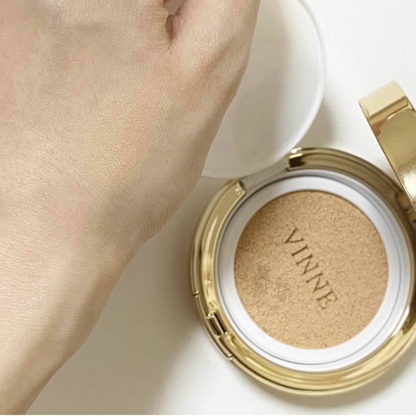 プレステージグロウスキンフィットクッション #23 ナチュラルベージュ/VINNE /クッションファンデーションを使ったクチコミ（3枚目）