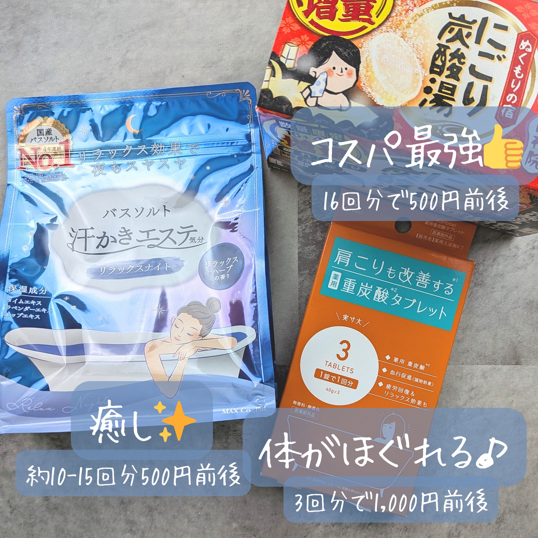 薬用重炭酸タブレット/Koritmel/入浴剤を使ったクチコミ（2枚目）