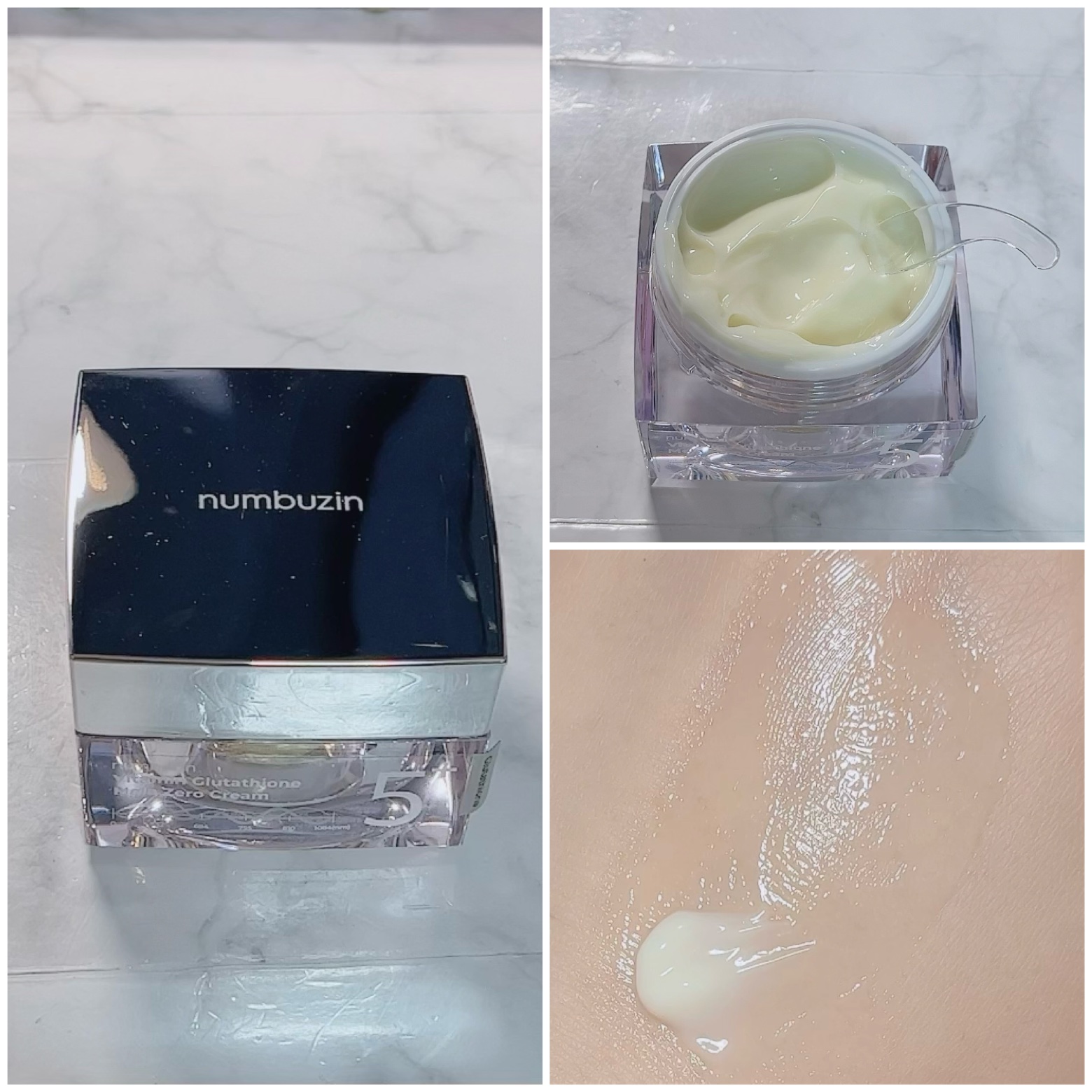 5番 白玉グルタチオンCメラゼロクリーム/numbuzin/フェイスクリームを使ったクチコミ（2枚目）