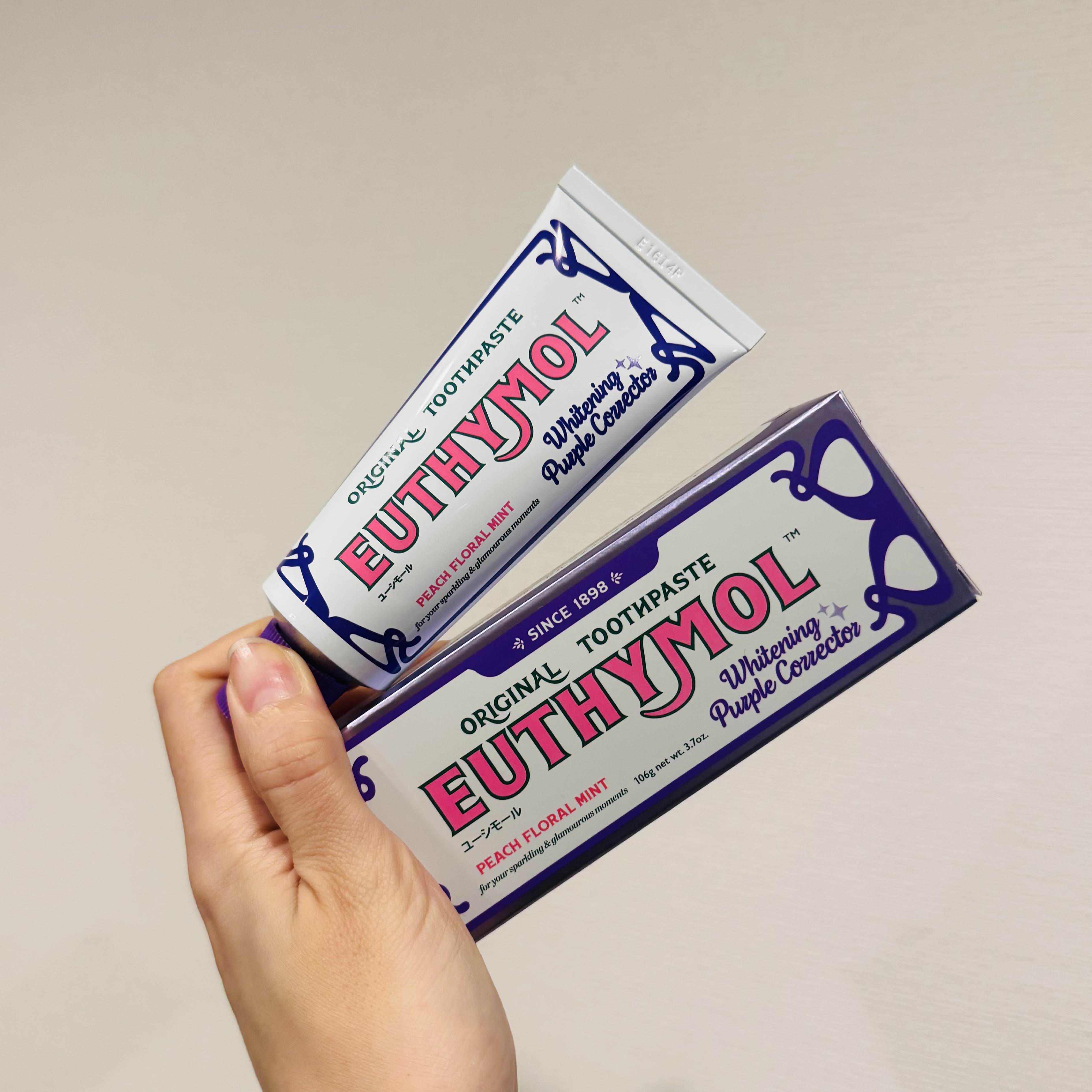 ホワイトパープル歯みがき ピーチフローラルミントの香り/EUTHYMOL/歯磨き粉を使ったクチコミ（3枚目）