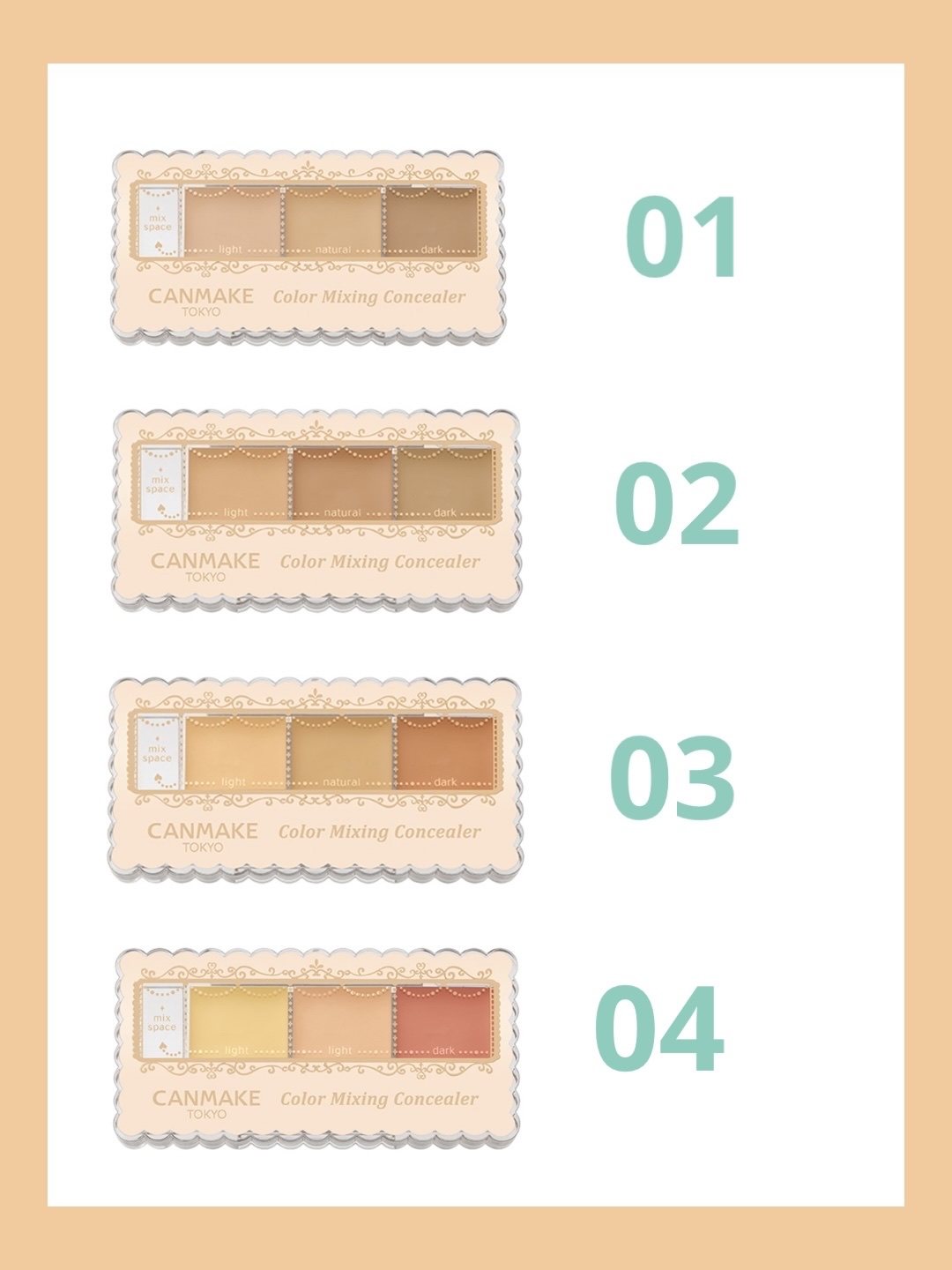 カラーミキシングコンシーラー/キャンメイク/パレットコンシーラーを使ったクチコミ（2枚目）