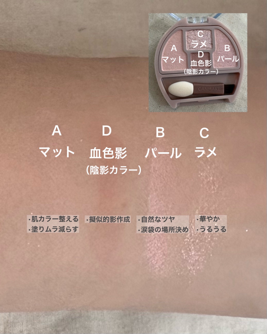 プランぷくコーデアイズ/キャンメイク/パウダーアイシャドウを使ったクチコミ（2枚目）