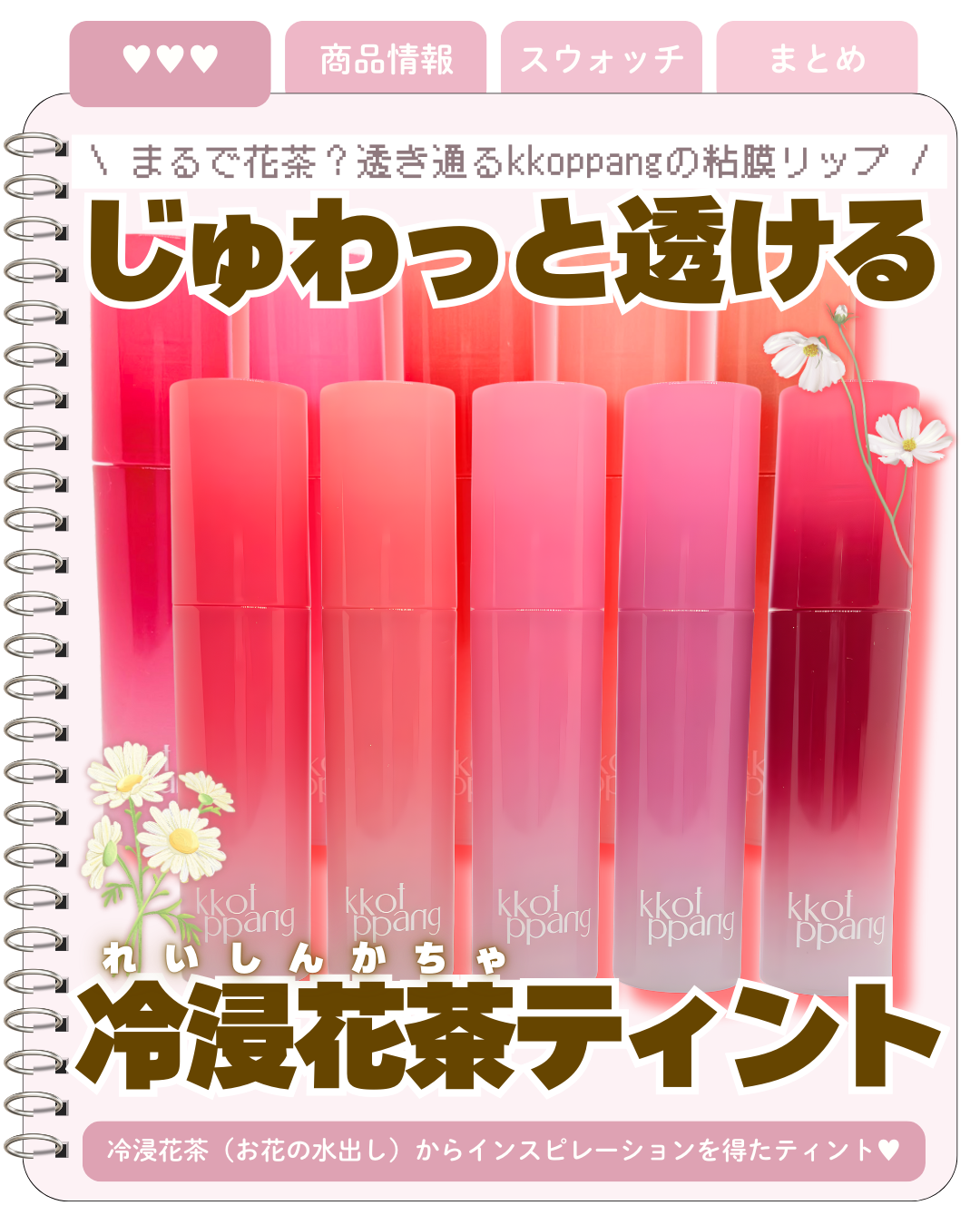 アイスドロップウォーターティント 05 ハイビスカスルビー/kkotppang/リップティントを使ったクチコミ（1枚目）