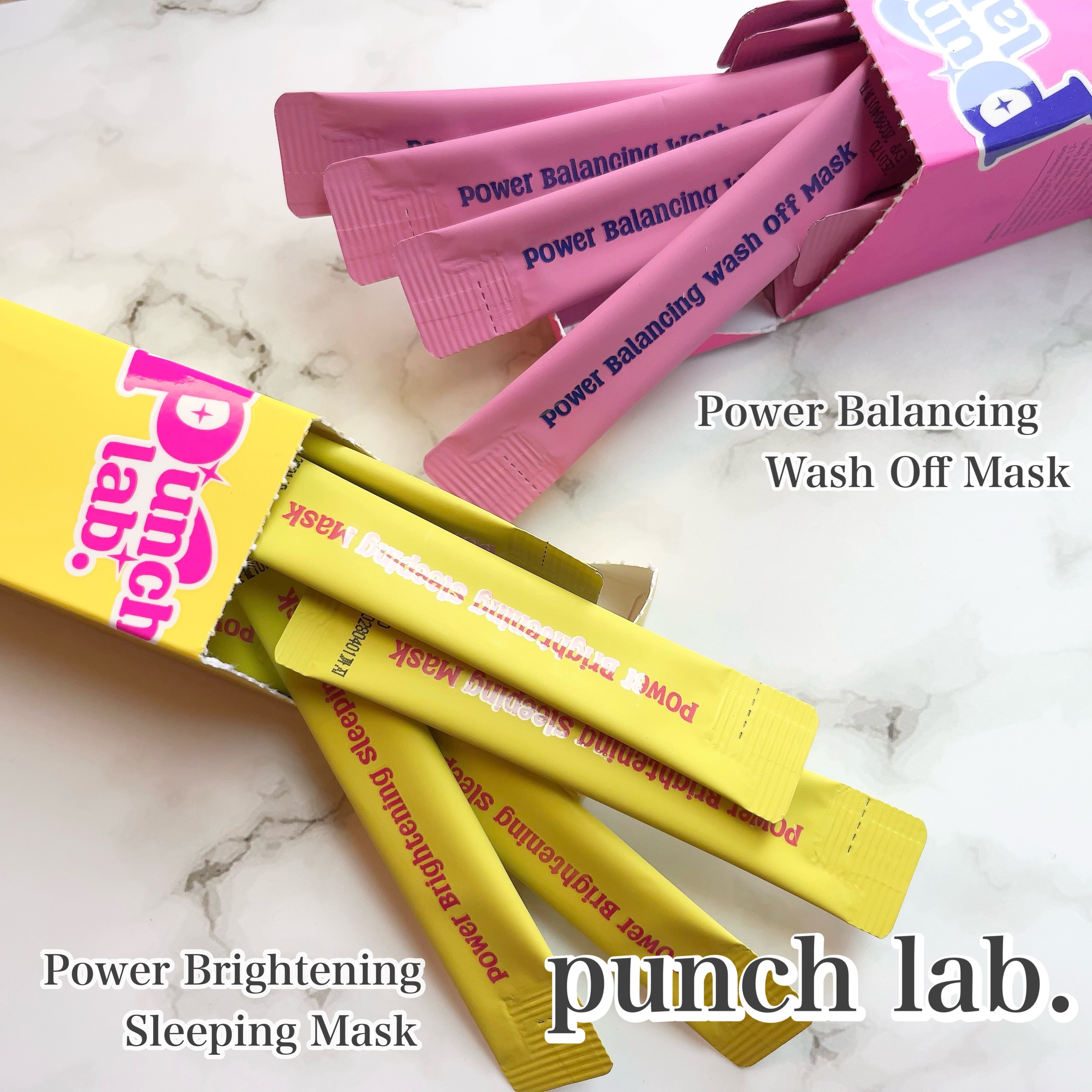⁡
⁡
⁡
＊
⁡
punch lab. 

洗い流すパック＆スリーピングマスク🫧

10分置いて流すパックは
肌がつるんとなめらかな触り心地に🥹✨️
⁡
寝る前に乾燥を感じる日もあるから
そんな日はスリーピングマスクが活躍💃
⁡
ど