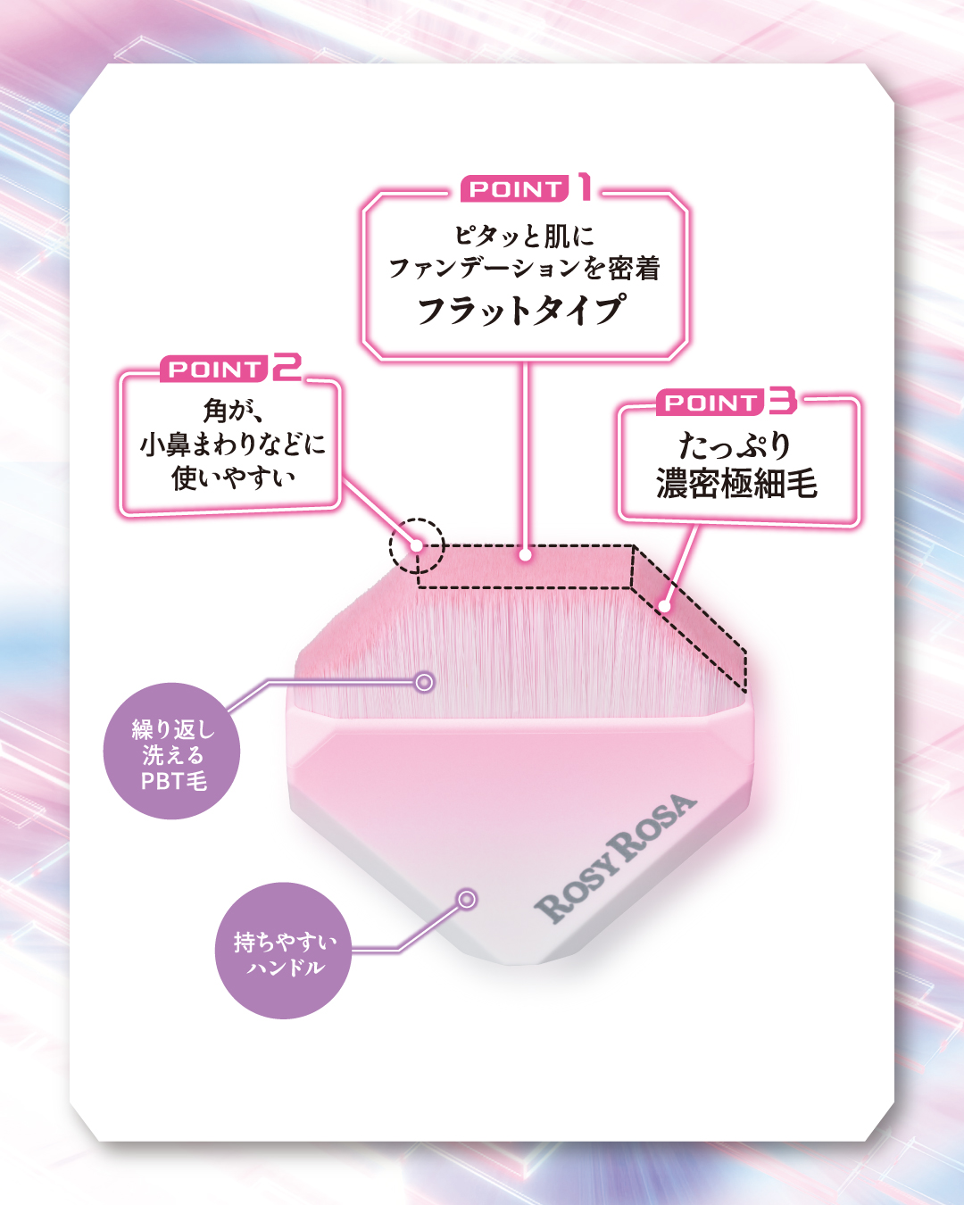 スタンディングフェイスブラシ/ロージーローザ/メイクブラシを使ったクチコミ（3枚目）