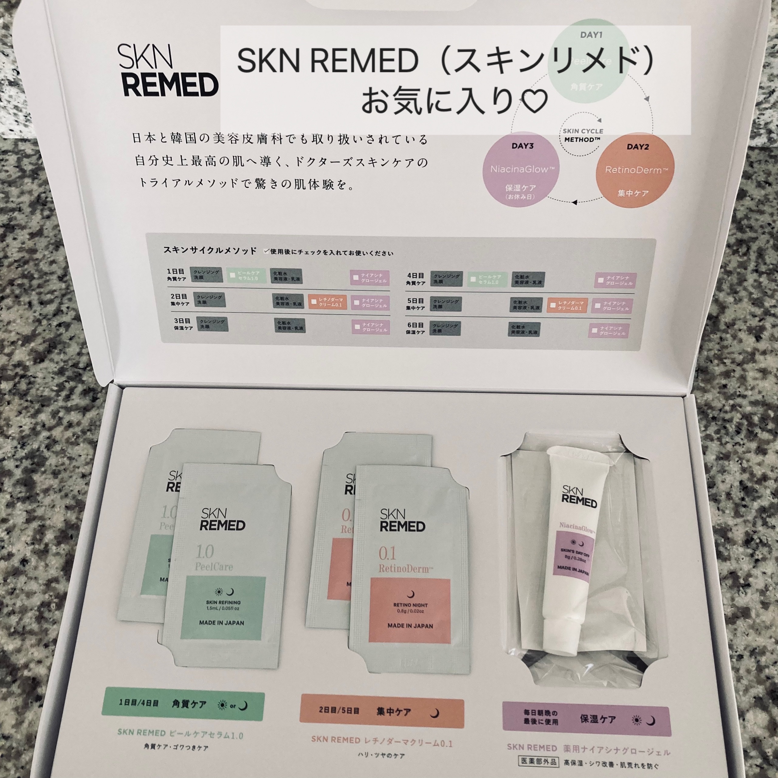 スキンサイクルメソッド体感3点セット/SKN REMED/スキンケアキットを使ったクチコミ（1枚目）