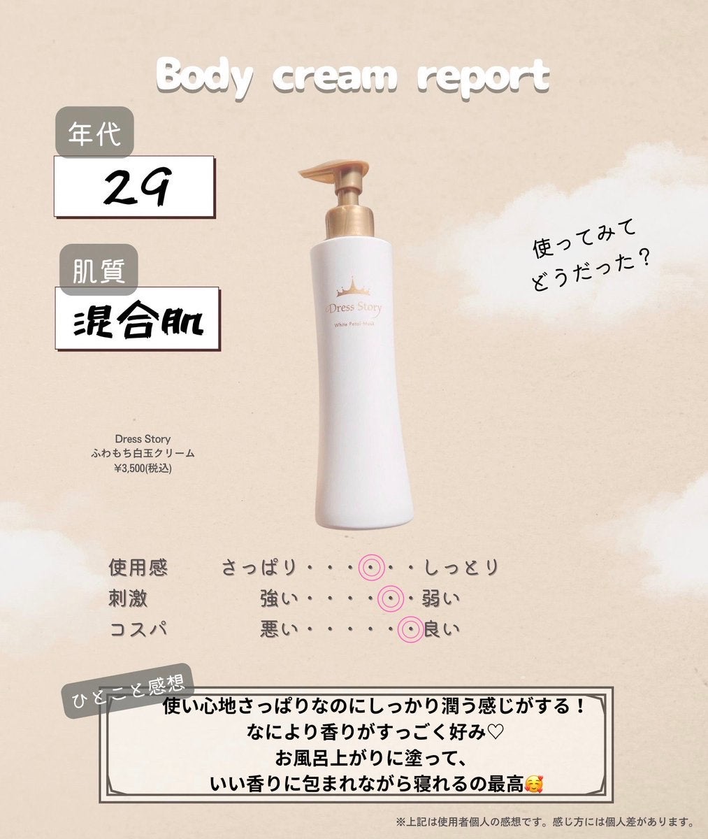 ふわもち白玉クリーム/Dress Story/ボディクリームを使ったクチコミ（2枚目）