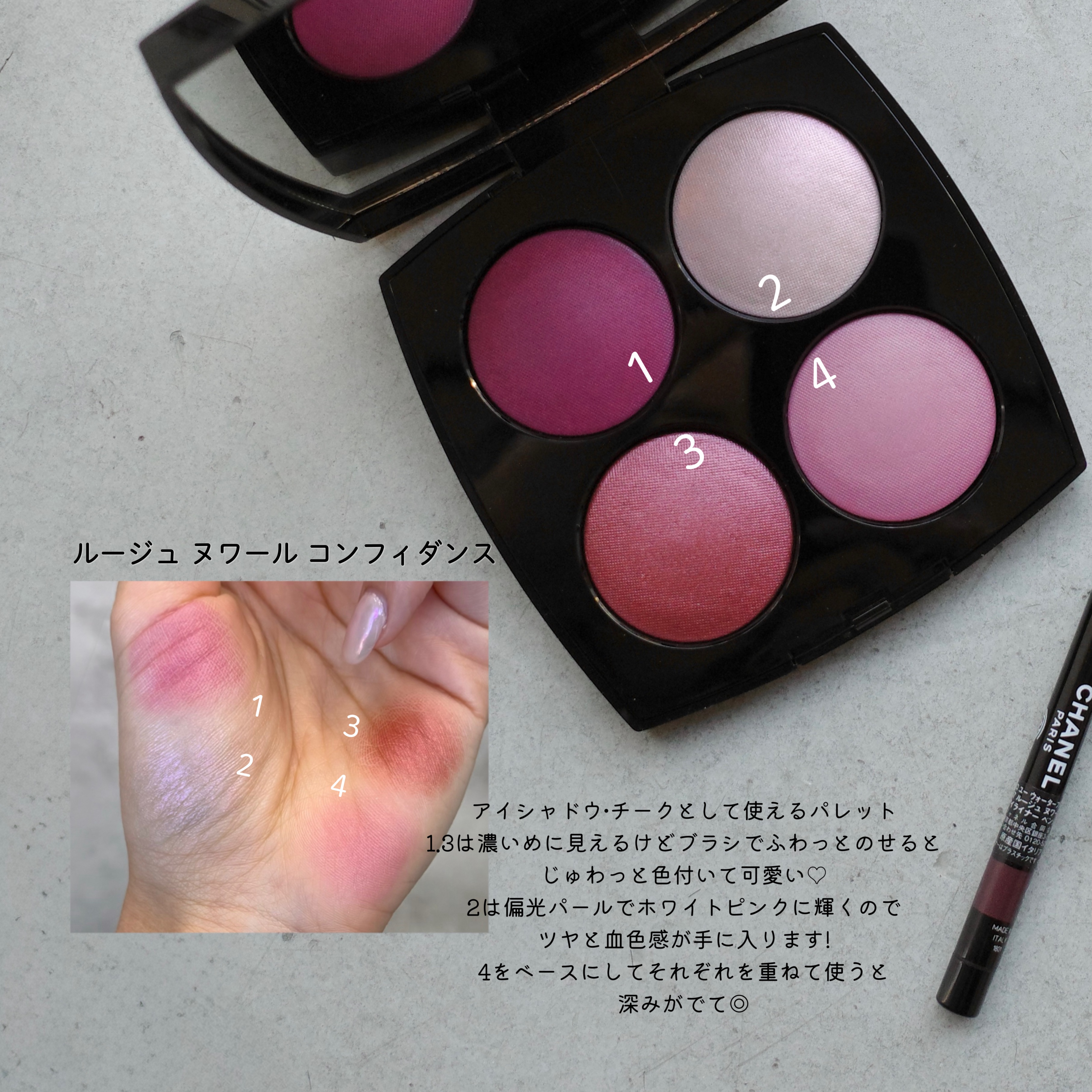 ルージュ ヌワール コンフィダンス/CHANEL/アイシャドウパレットを使ったクチコミ（3枚目）