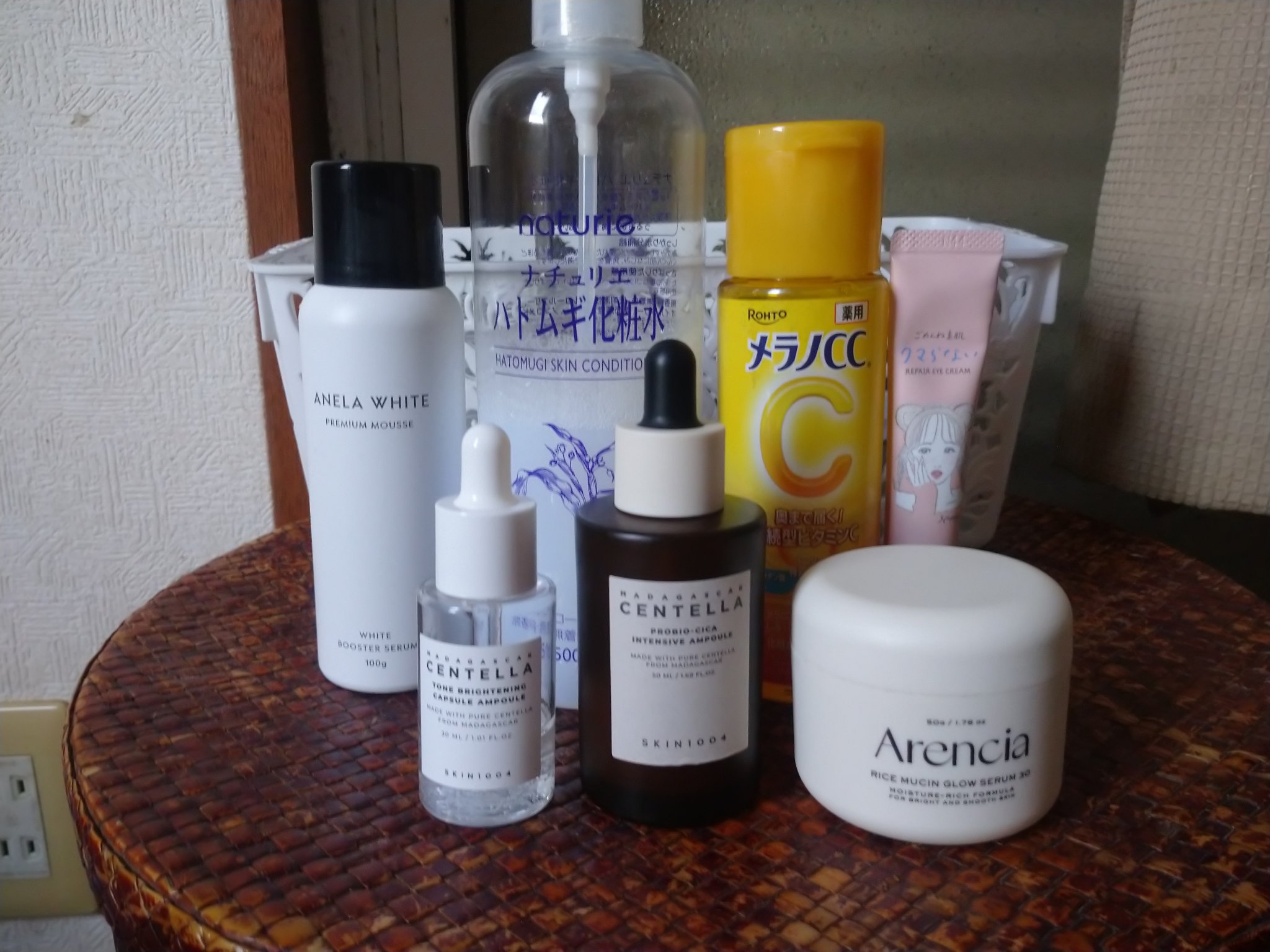 🌅朝のスキンケア 記録用

ANELA WHITEアネラホワイト➔ナチュリエハトムギ化粧水ナチュリエ スキンコンディショナー R（コットンパック）メラノCCメラノCC 薬用しみ対策美白化粧水しっとりタイプ➔SKIN1004トーンブライトニ