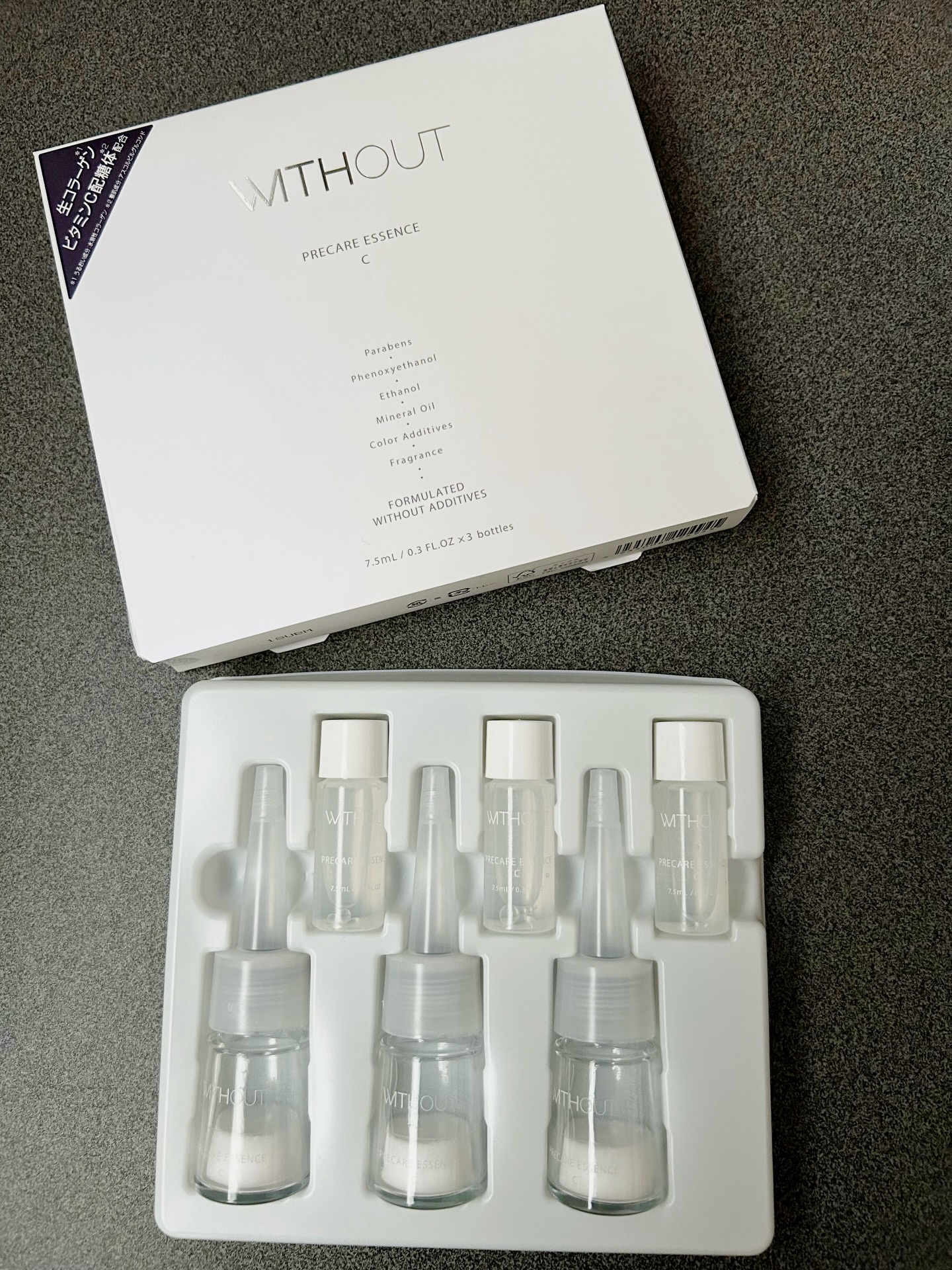 WITHOUT ウィズアウト プレケアエッセンス Cのクチコミ「ウィズアウト第二弾アンバサダーとして、 「プレケアエッセンスC」をご紹介します✨

フェース生.....」（1枚目）