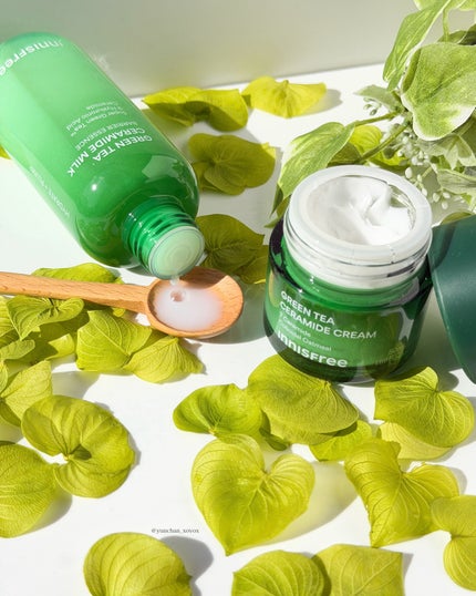 グリーンティー セラミド バリア クリーム/innisfree/フェイスクリームを使ったクチコミ(3枚目)