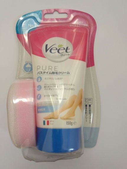 Veet ヴィート ピュアバスタイム除毛クリーム 敏感肌用のクチコミ「原産国フランスとありました。
メイドインジャパンだと思っていたので少し驚きました。
かといって.....」(1枚目)