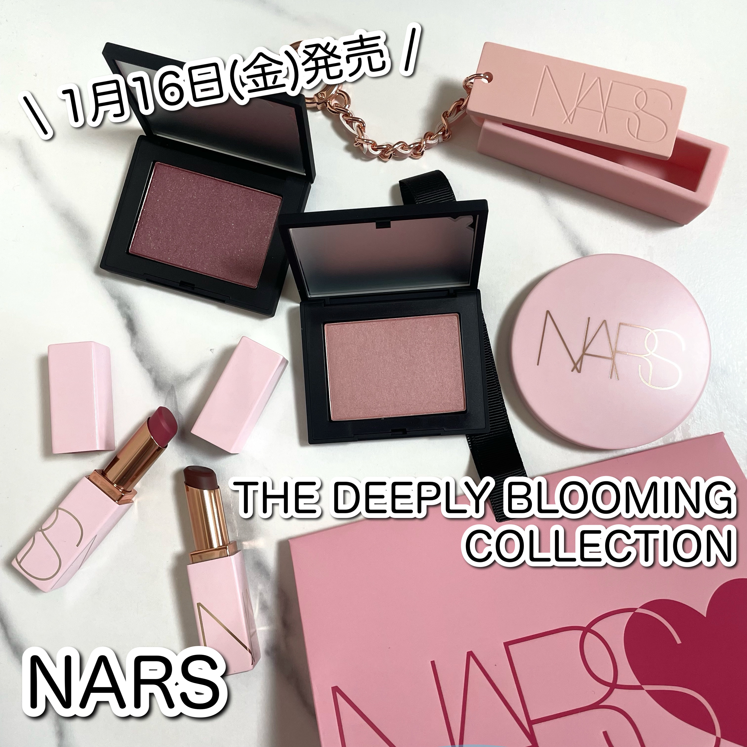 
1月16日(金)発売✨可愛すぎる春コスメ🌸


------------------------------------


□ 商品情報 □

ブランド名 : nars


①商品名 : ブラッシュN
962 HUNGER(シマリング