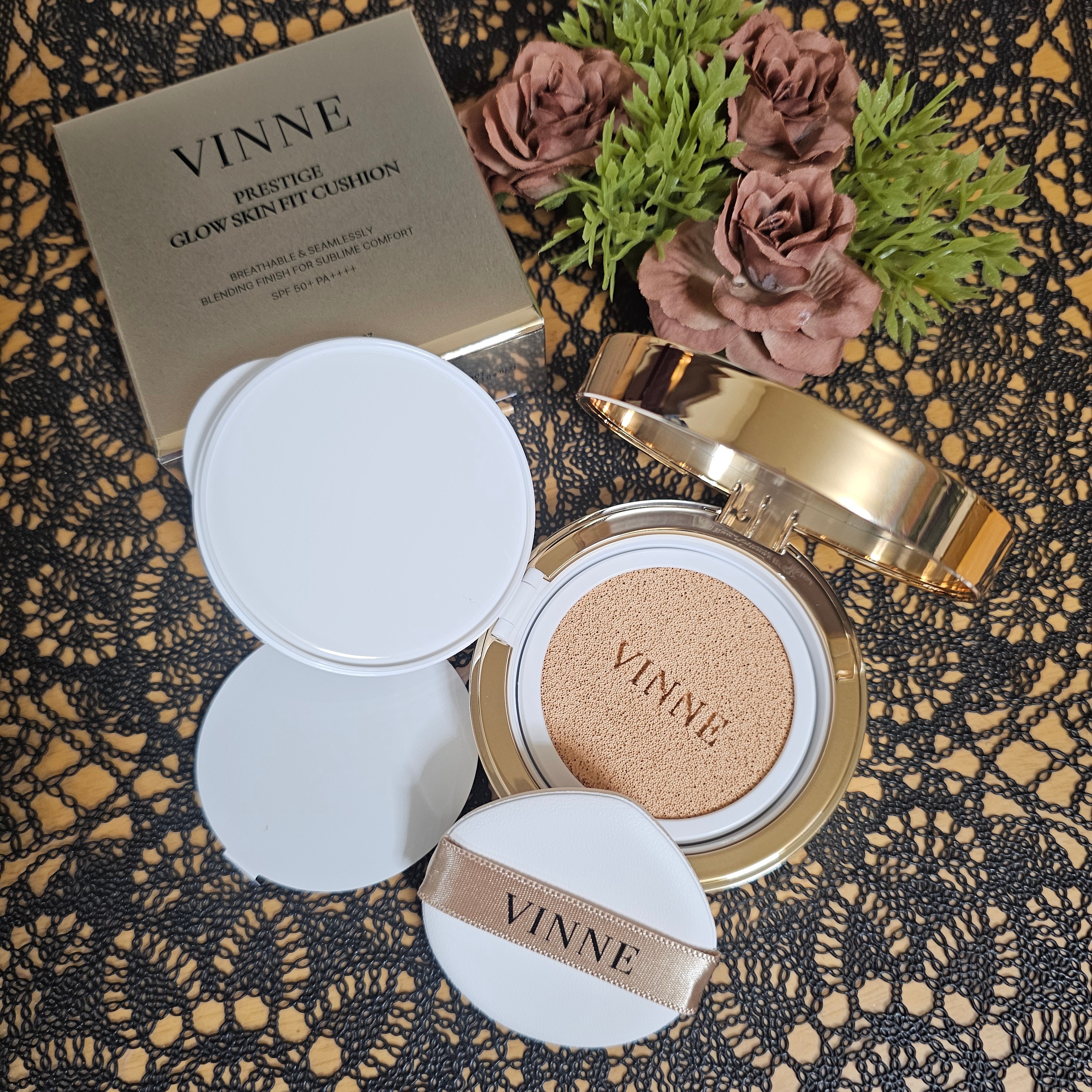 プレステージグロウスキンフィットクッション/VINNE /クッションファンデーションを使ったクチコミ（3枚目）