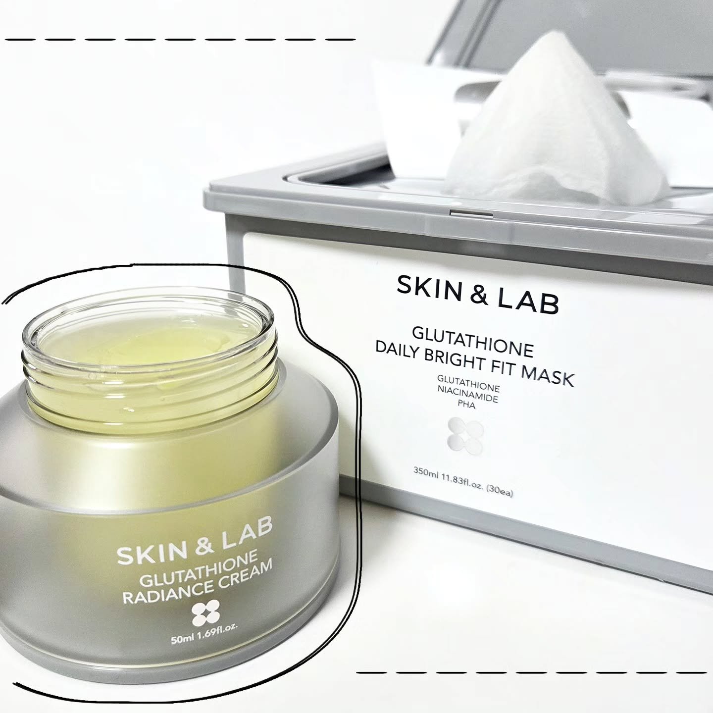 🩶グルタチオンラディアンスクリーム
🩶グルタチオンデイリーブライトフィットマスク
　
　
♡┈┈┈┈┈┈┈┈┈┈┈┈┈┈┈┈┈┈┈┈┈┈
　❏ 𝚂𝙺𝙸𝙽&𝙻𝙰𝙱
　➼ 𝙶𝙻𝚄𝚃𝙰𝚃𝙷𝙸𝙾𝙽𝙴 𝚁𝙰