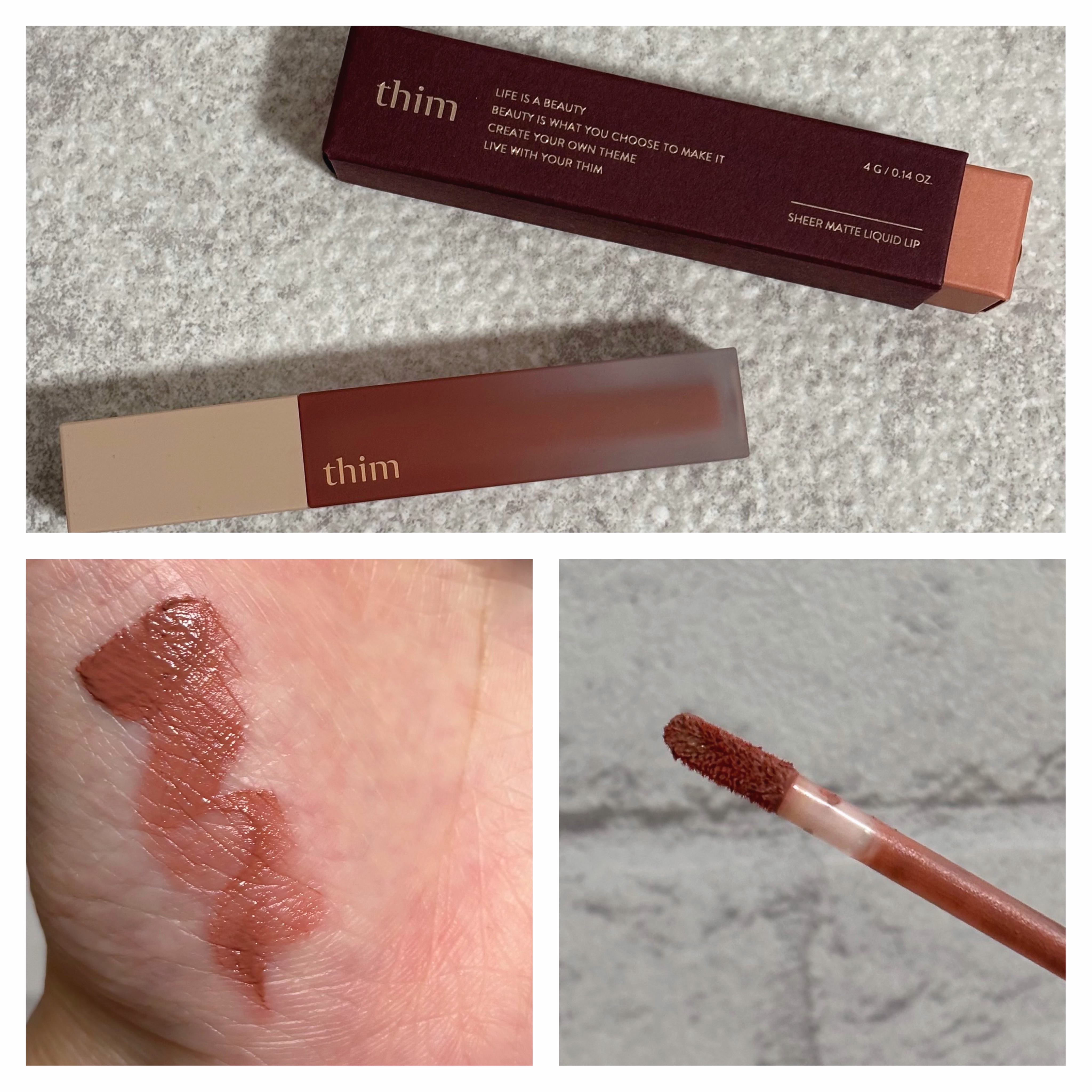 シアーマットリキッドリップ 01 Cozy Beige/thim/口紅を使ったクチコミ（2枚目）