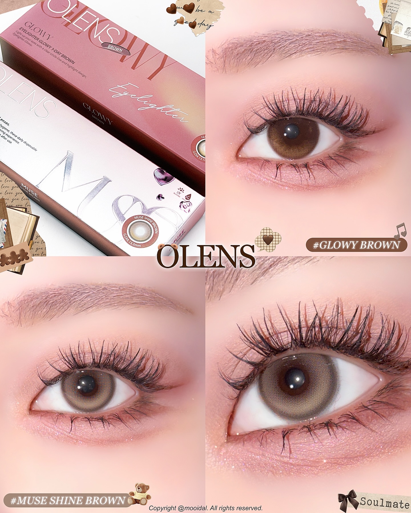 𝐎𝐋𝐄𝐍𝐒水光ブラウンカラコン2種紹介🤎🤎
⁡
⁡
__________________________
⁡
POPLENS
▪︎ GLOWY BROWN
(𝖣𝖨𝖠:𝟣𝟦.𝟤𝗆𝗆 | 𝖦.𝖣𝖨𝖠:𝟣�