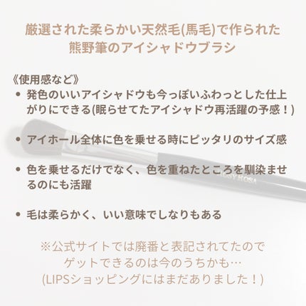 熊野筆 アイシャドウ用/ロージーローザ/メイクブラシを使ったクチコミ(3枚目)