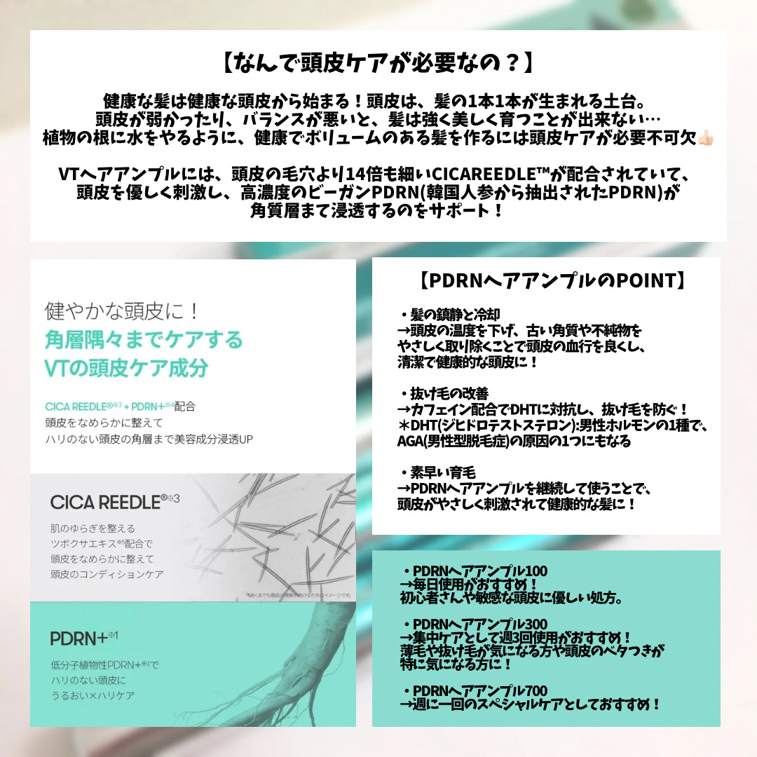 PDRNヘアアンプル300/VT/頭皮ローションを使ったクチコミ（3枚目）