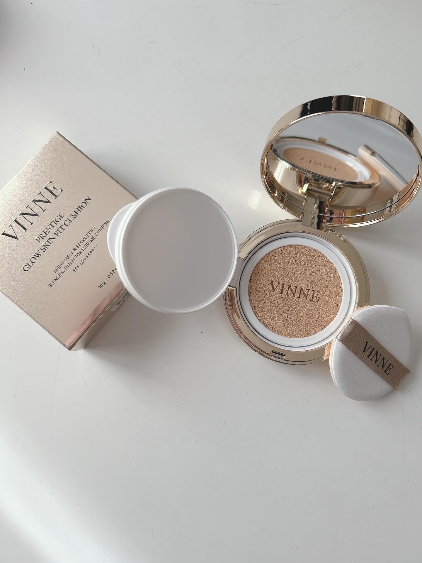 プレステージグロウスキンフィットクッション/VINNE /クッションファンデーションを使ったクチコミ（3枚目）