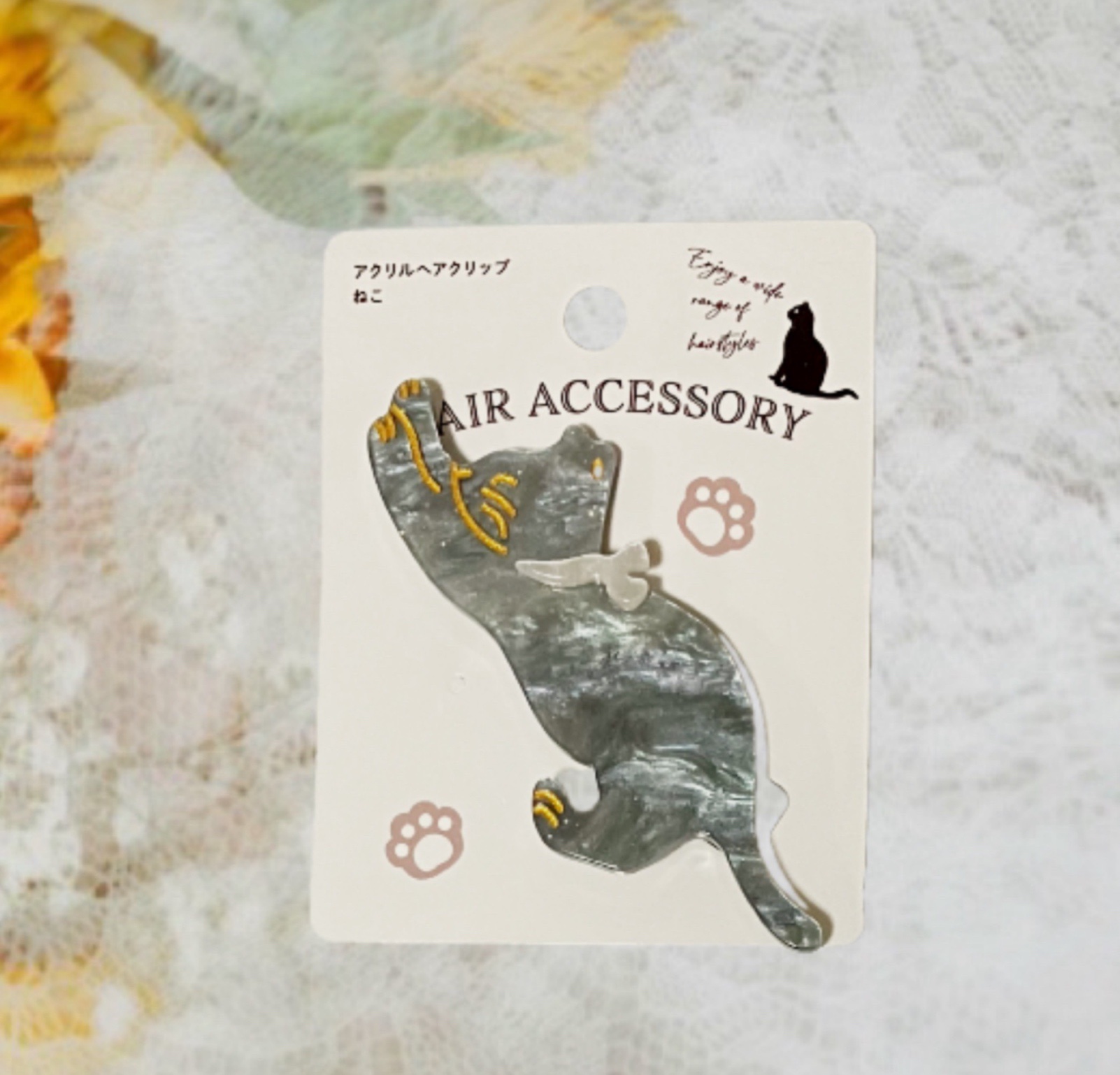 アクリルヘアクリップ  ねこ/セリア/ヘアアクセサリーを使ったクチコミ（2枚目）