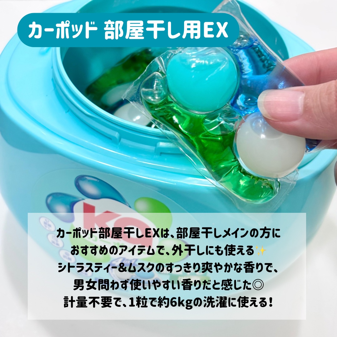 カーポッド 部屋干しEX/王子製薬/洗濯洗剤を使ったクチコミ（3枚目）