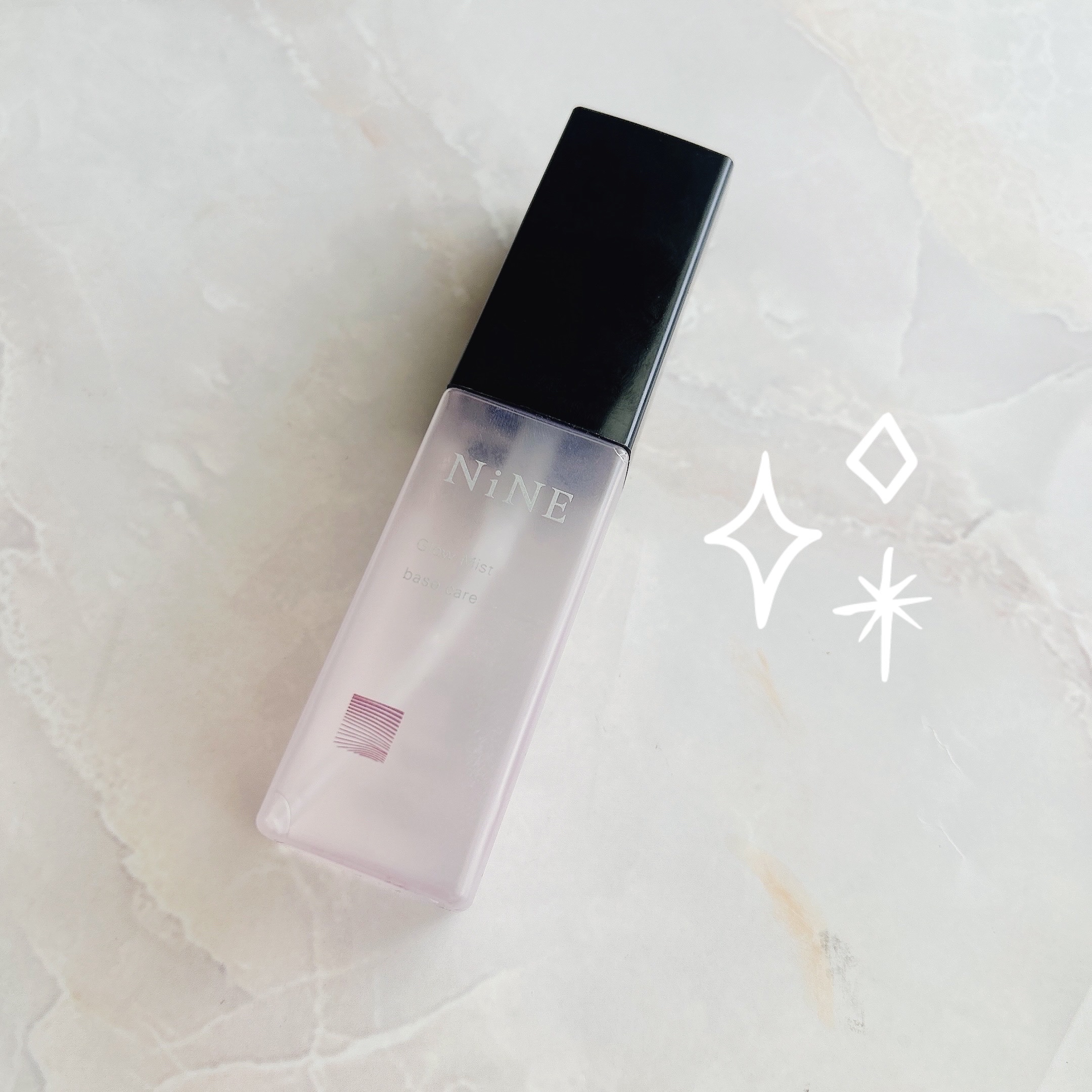 NiNE ナイン グローミスト べースケアのクチコミ「NiNE
ナイン グローミスト べースケア

ヘアセット前に使用しています✧︎*。

アイロン.....」（1枚目）