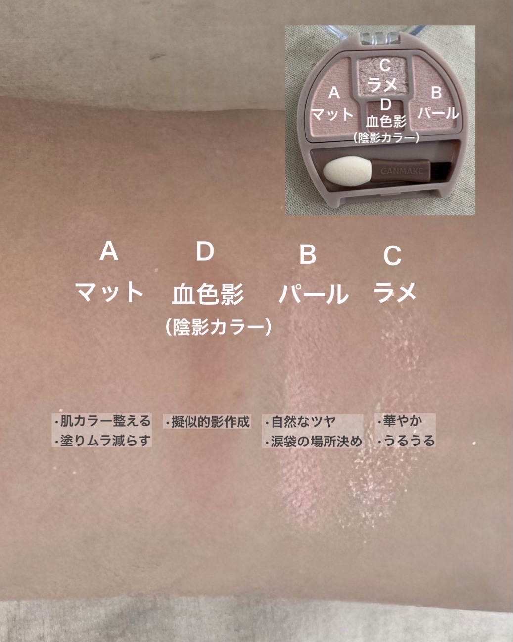 プランぷくコーデアイズ/キャンメイク/パウダーアイシャドウを使ったクチコミ（3枚目）