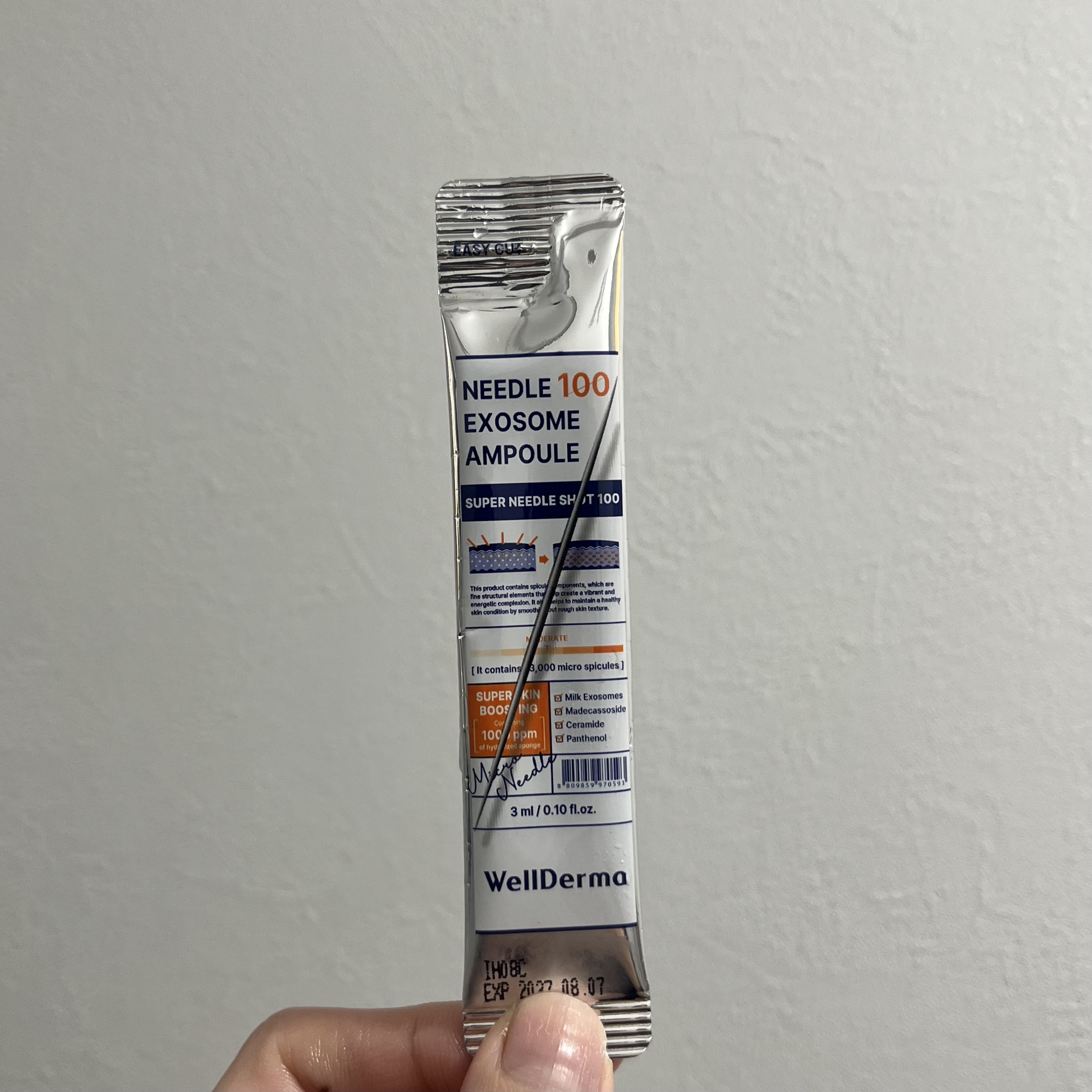 ウェルダーマニードル100 エクソソームアンプル 3g/WellDerma/美容液を使ったクチコミ（1枚目）