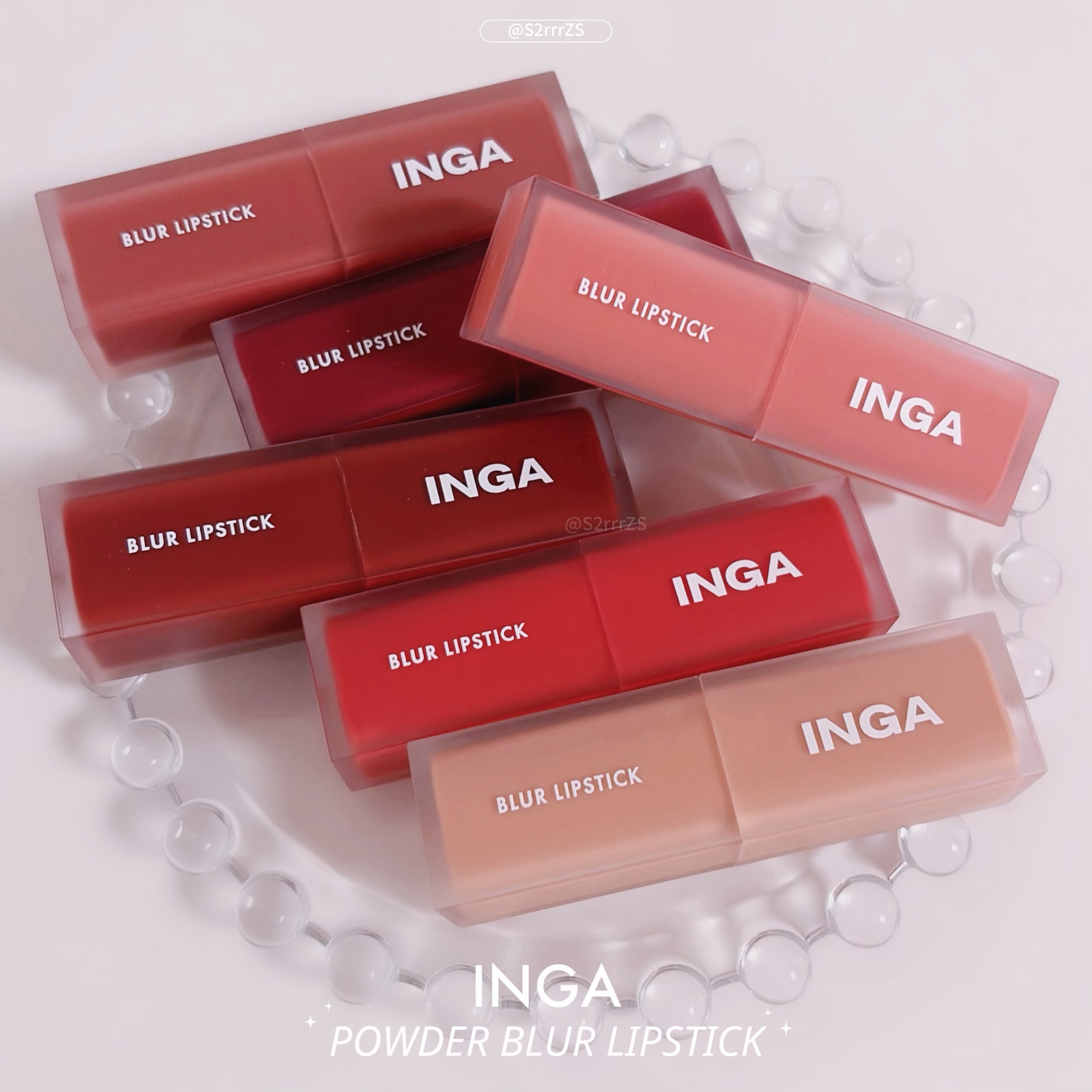 パウダーブラー リップスティック/INGA/口紅を使ったクチコミ（1枚目）