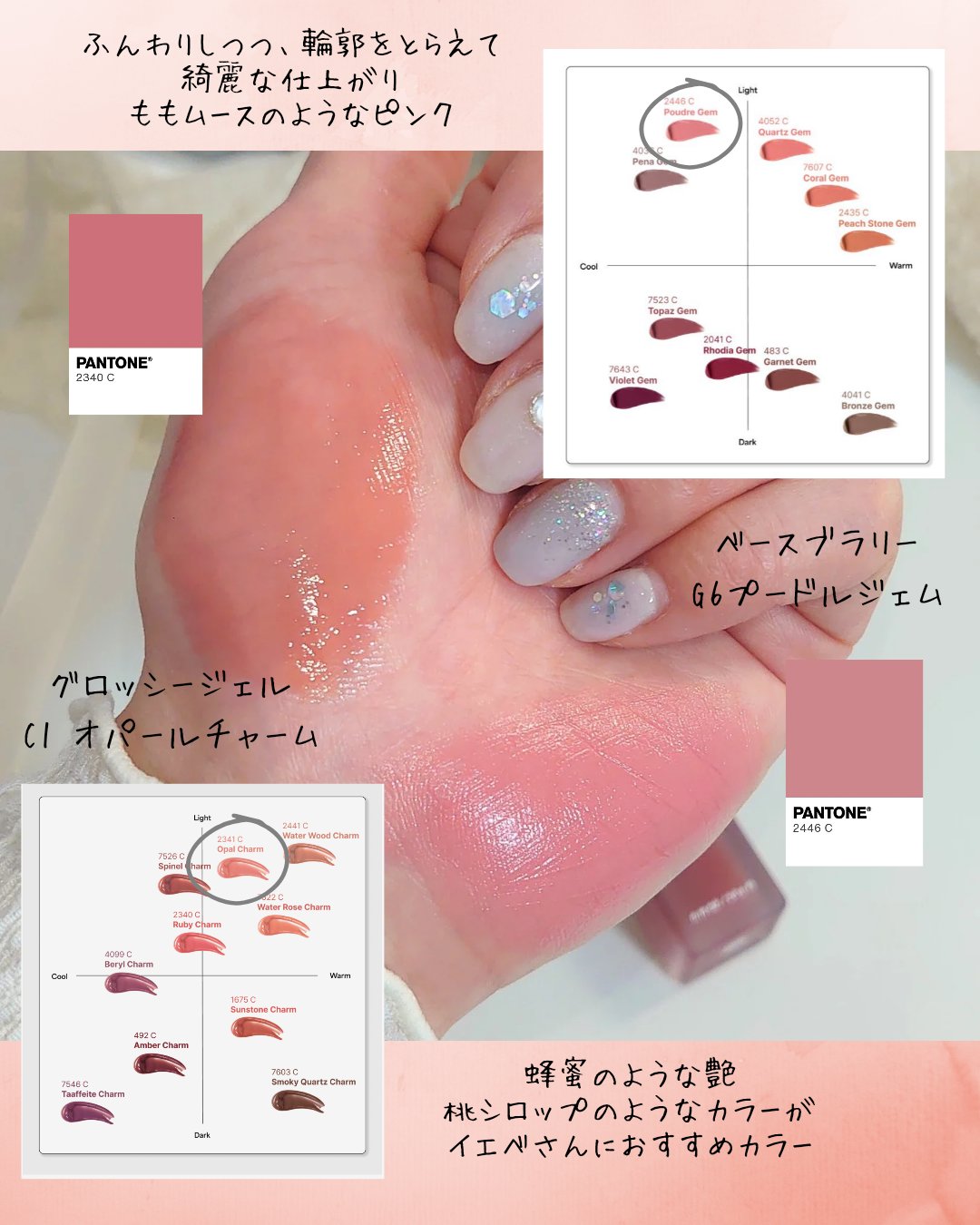 エントロピー チャームティント グロッシージェル オパールチャーム/ENTROPY/リップティントを使ったクチコミ（3枚目）