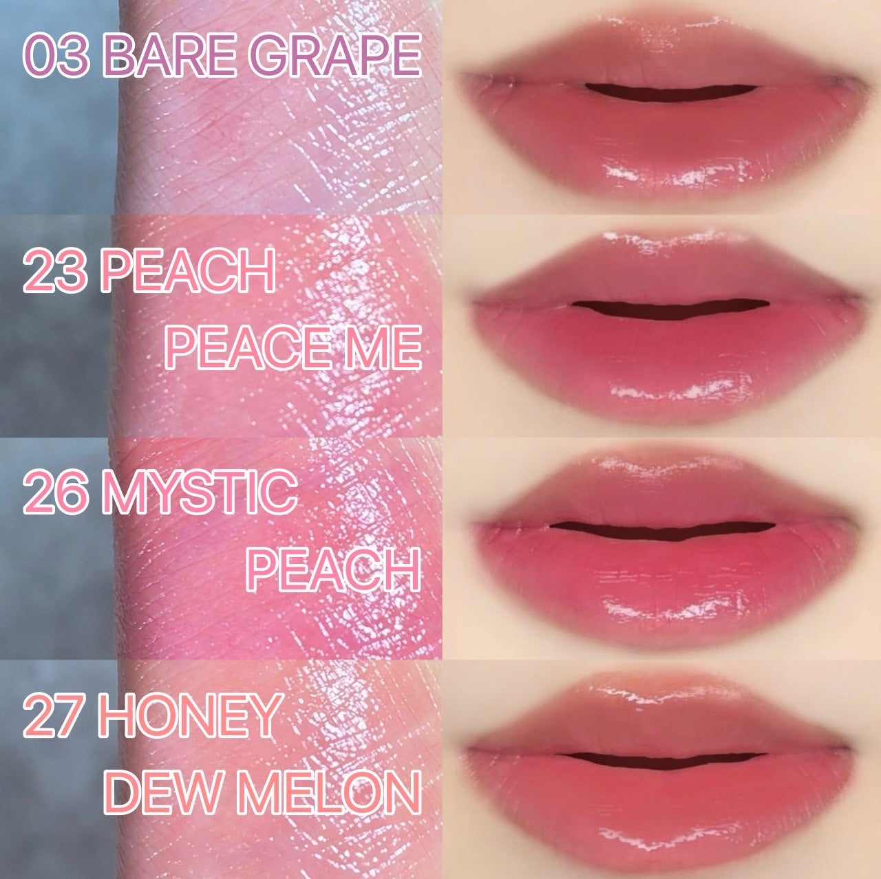 グラスティングカラーグロス/rom&nd/リップグロスを使ったクチコミ(3枚目)