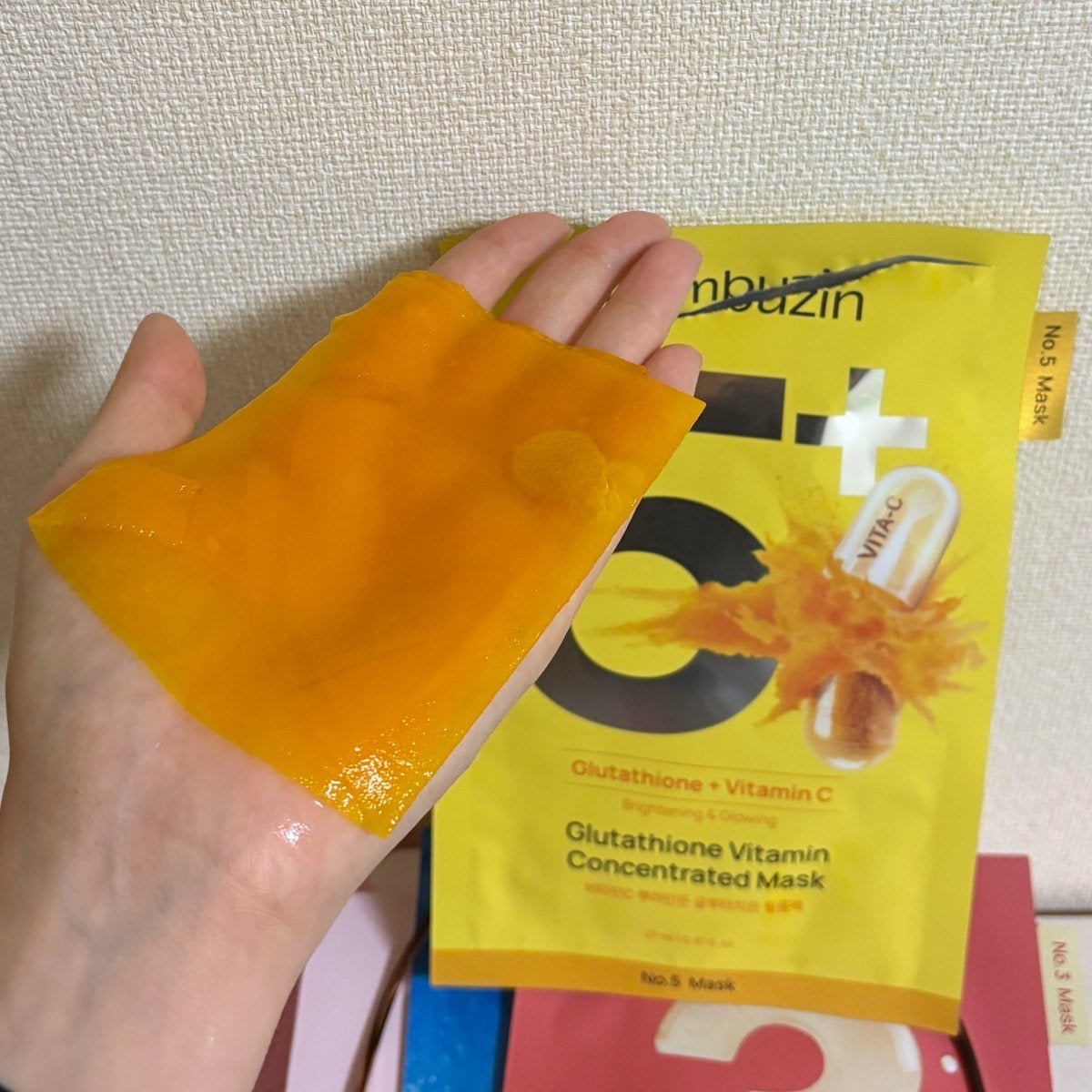 5番 白玉グルタチオンCふりかけマスク/numbuzin/シートマスク・パックを使ったクチコミ（1枚目）