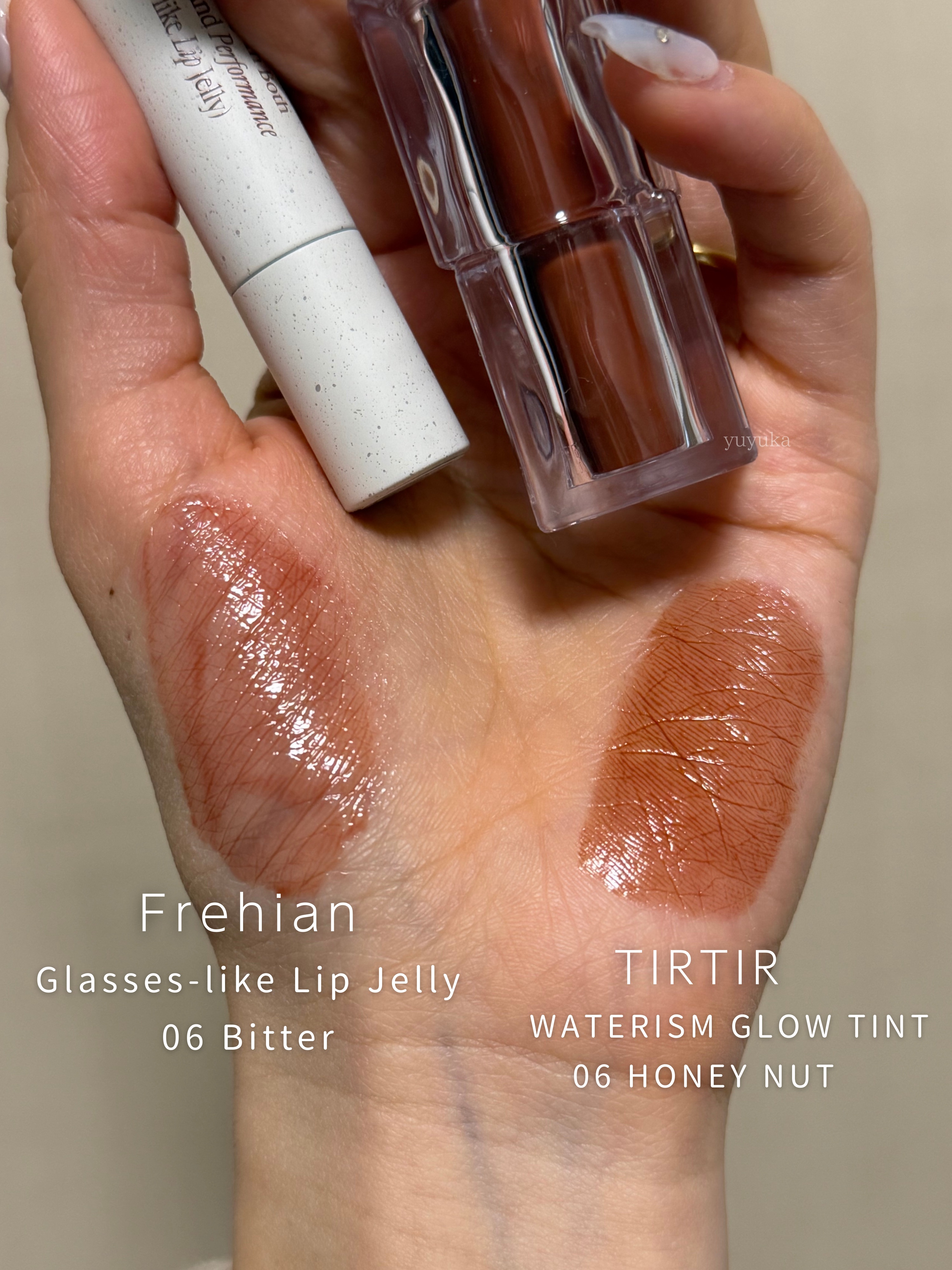 グラスライクリップジェリー/freshian/口紅を使ったクチコミ（3枚目）