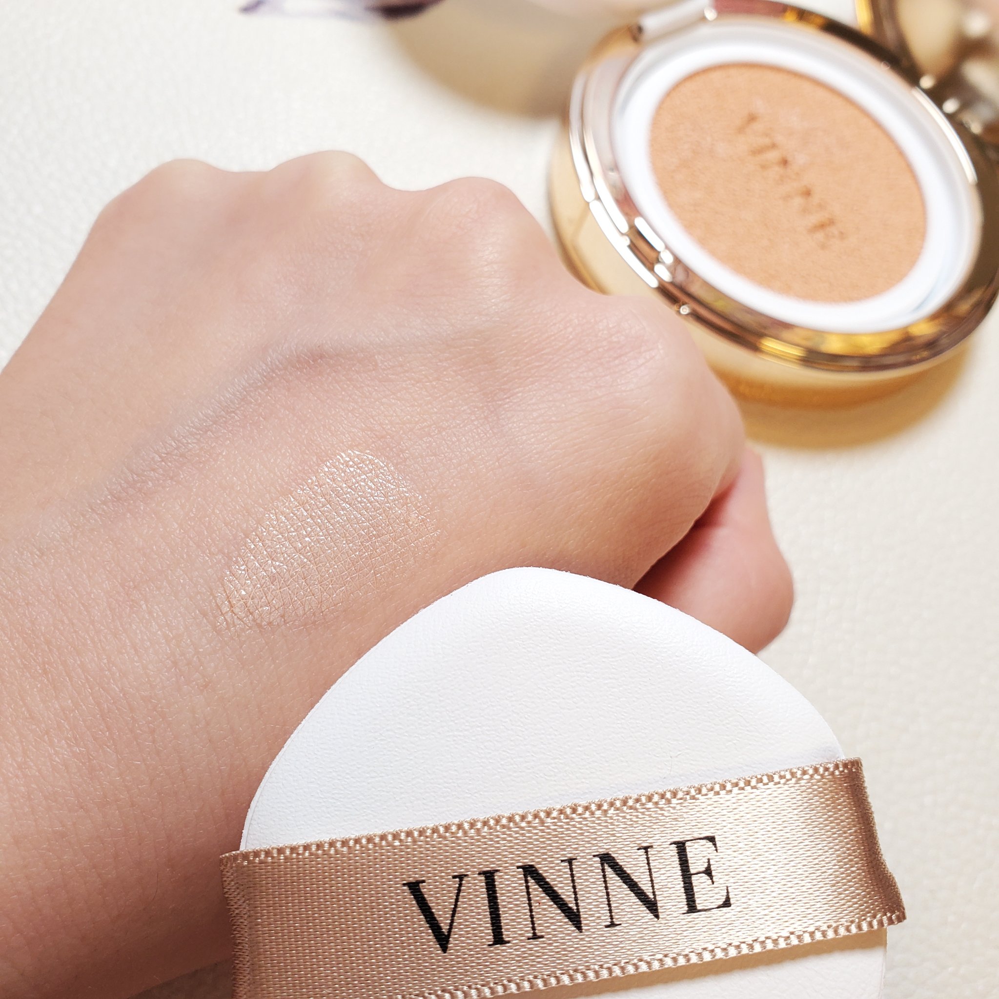 プレステージグロウスキンフィットクッション/VINNE /クッションファンデーションを使ったクチコミ（3枚目）
