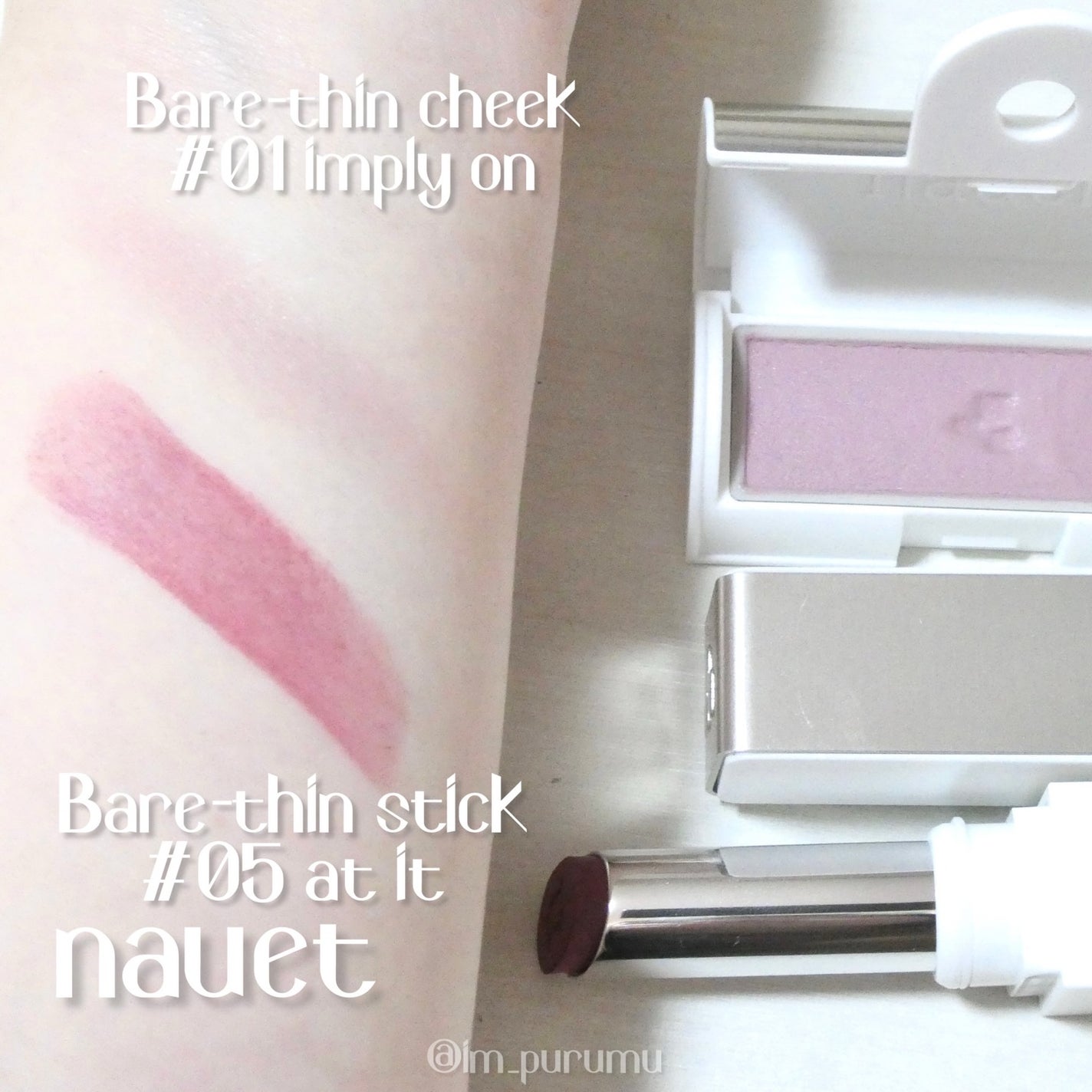 Bare-thin stick/nauet/口紅を使ったクチコミ(2枚目)