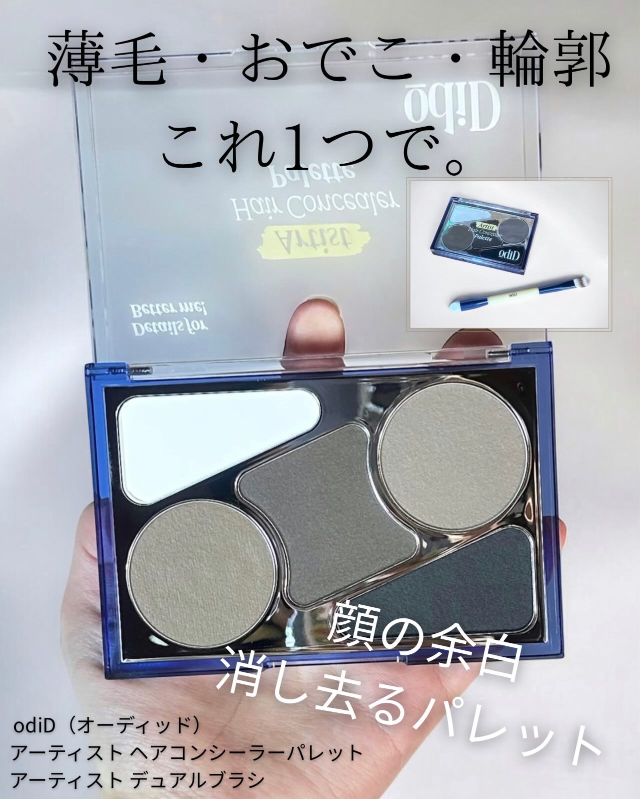 ヘアコンシーラーパレット&アーティスト デュアルブラシ/odiD/その他スタイリングを使ったクチコミ（1枚目）
