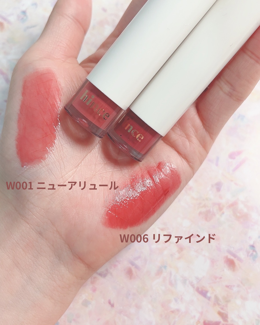 ムードインハンサーウォーターリキッドグロウ/hince/口紅を使ったクチコミ（2枚目）