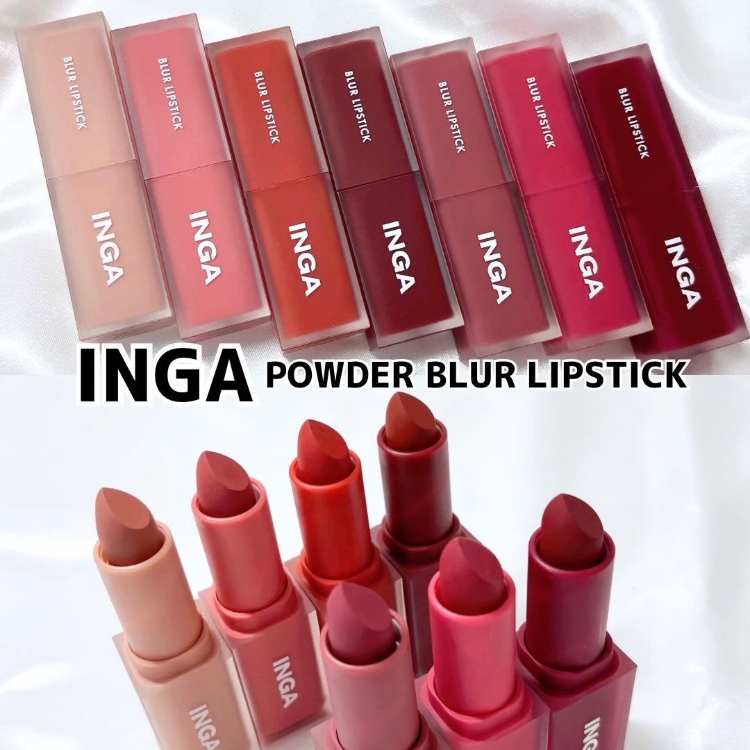 リニューアル新発売💫
INGA 《パウダーブラーリップスティック》

パサつかずにムラなく塗れるエアリーマットなテクスチャー☁️
お気に入りはモーヴライラック！
ほんのり白みを感じるようなライラックピンクがとっても可愛い🥰
ブルベ夏さん