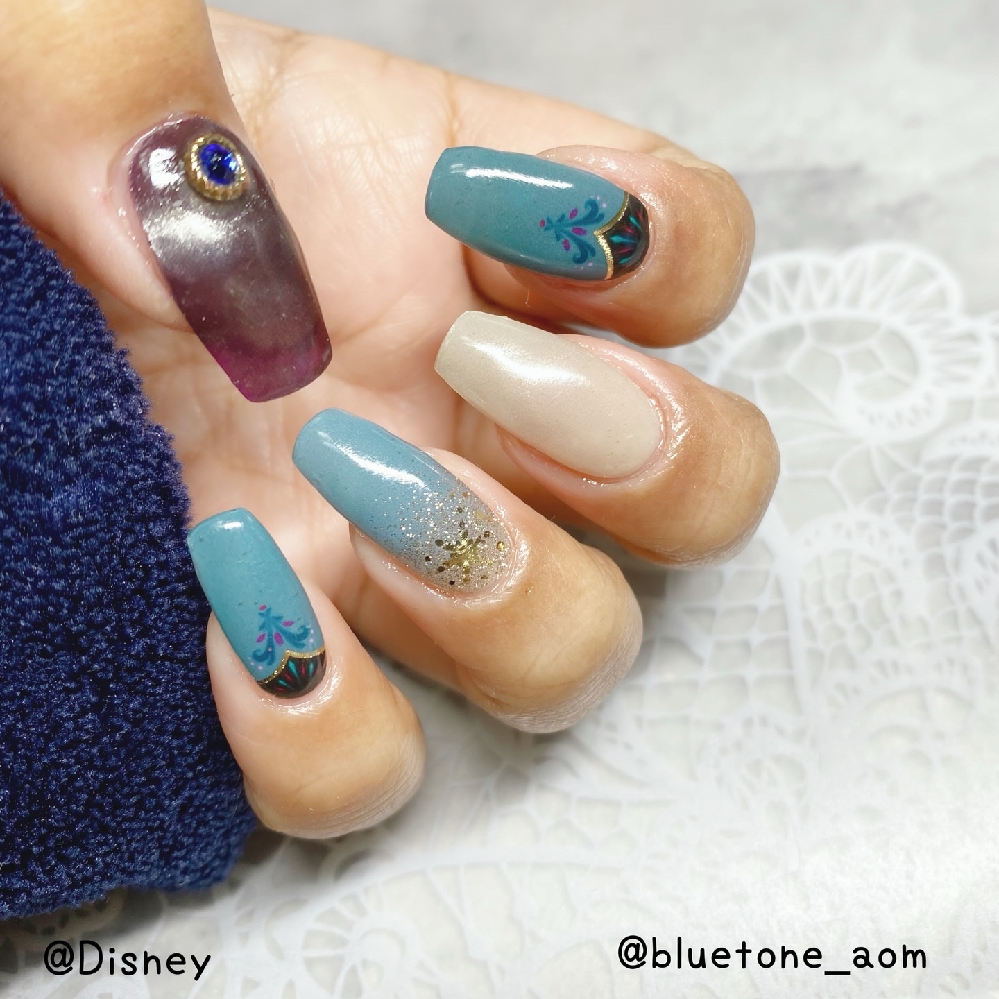 セミキュアジェルネイル（ハンド）/ohora/ネイルシールを使ったクチコミ（2枚目）