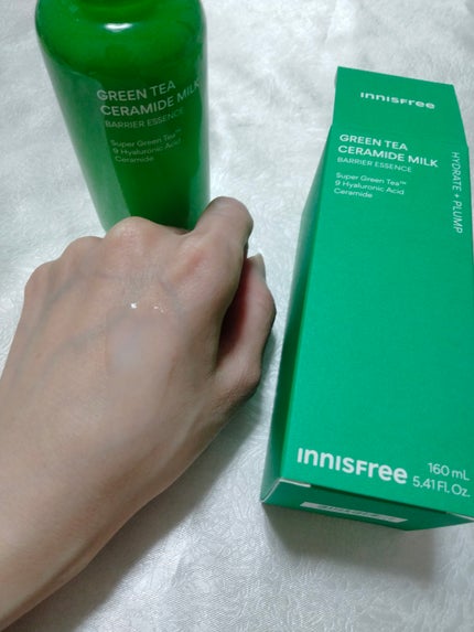 グリーンティー セラミド ミルク エッセンストナー/innisfree/化粧水を使ったクチコミ(3枚目)