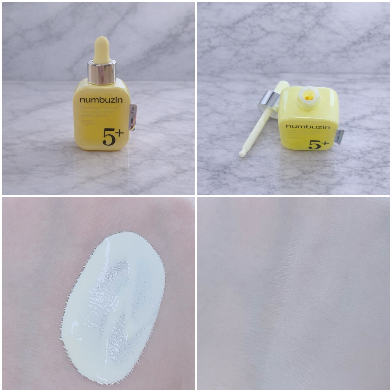 5番 白玉グルタチオンCトーンアップベース SPF50+ PA++++/numbuzin/化粧下地を使ったクチコミ（3枚目）