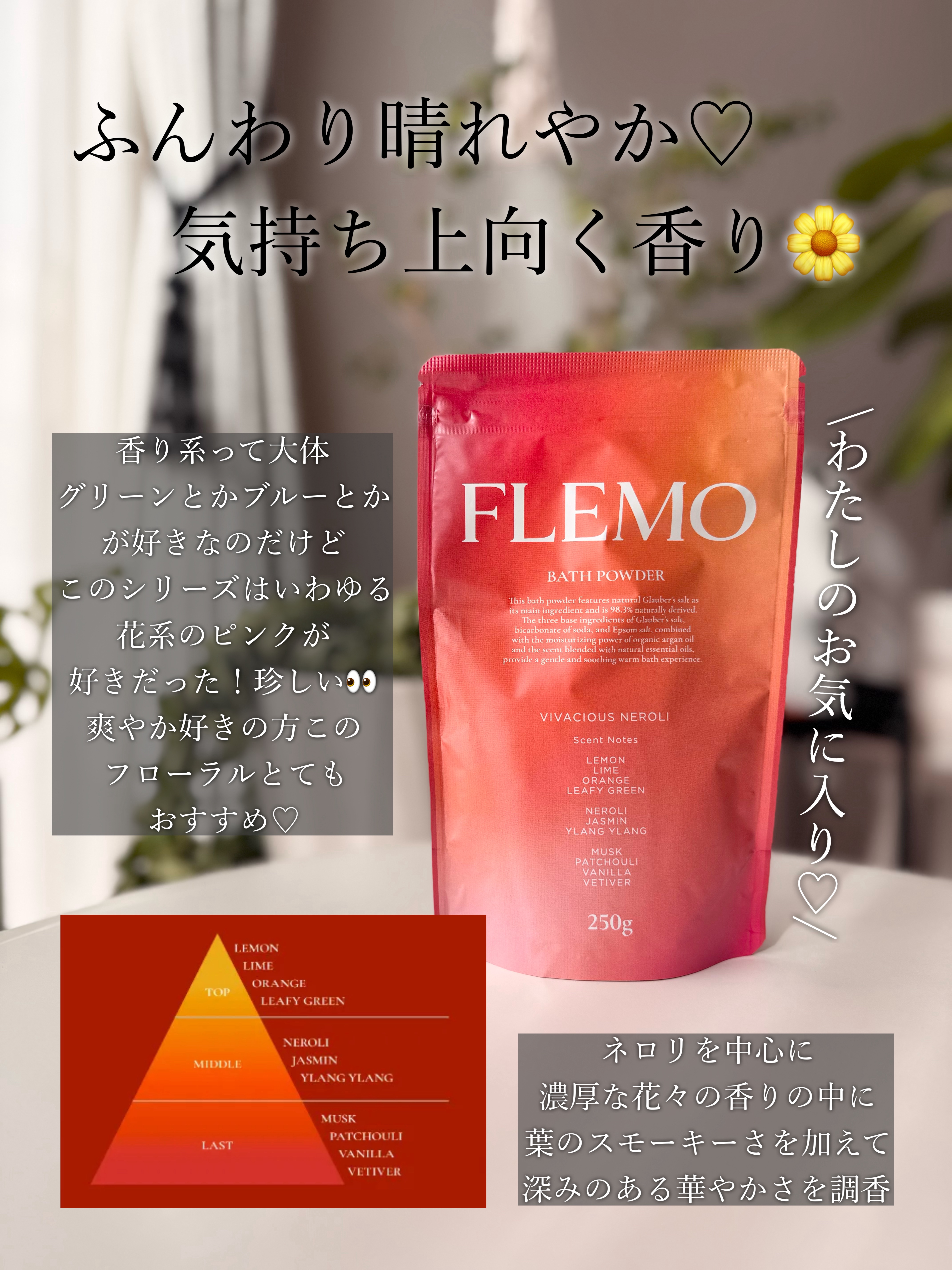 フレモ バスパウダー グレイスサンダルウッド/FLEMO/無機塩系入浴剤を使ったクチコミ（2枚目）