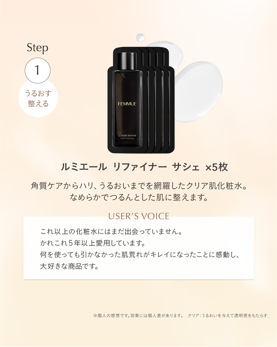 ルミエール ディスカバリーキット/FEMMUE/スキンケアキットを使ったクチコミ（3枚目）