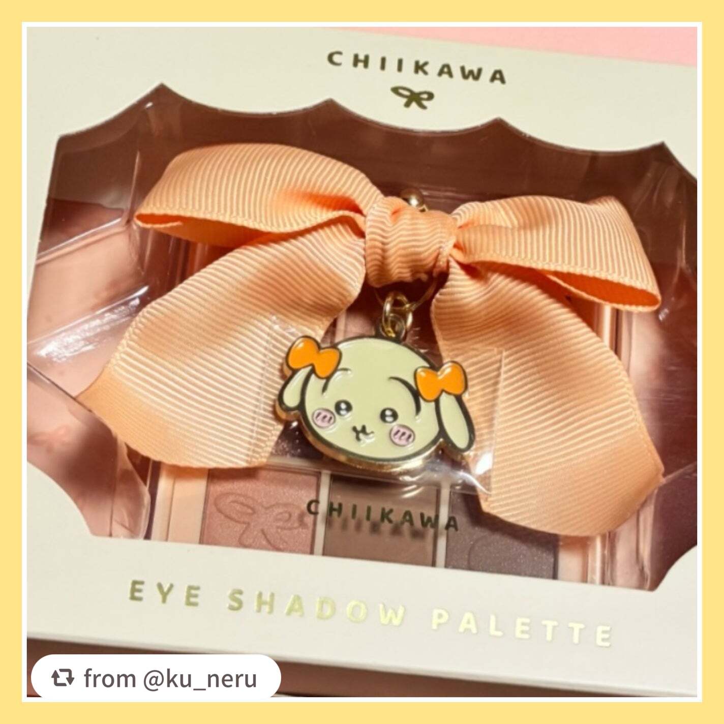 【ku_neruさんから引用】

“
#SHOBIDO
ちいかわ リボンシリーズ アイシャドウパレット うさぎ 

☑︎2025年12月12日発売
☑︎¥2,530
☑︎全4種
────────────

リボンチャーム&各キャラのアイシャ