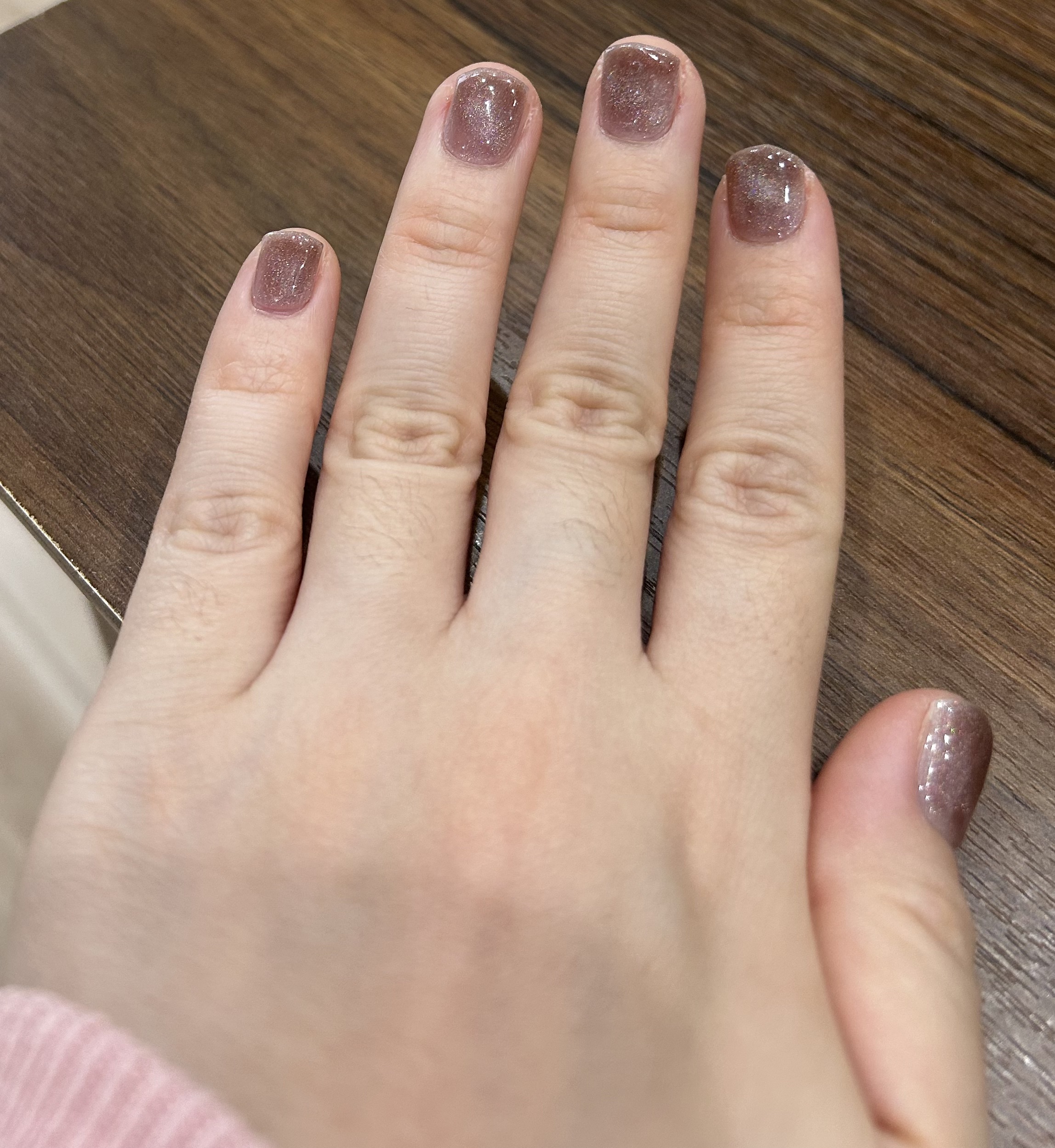 ネイル工房 rainbow 5 micron magnetのクチコミ「　久しぶりのセルフネイルです。
　今回はUrurila貼って固めるジェルネイルシールのクリアカ.....」（2枚目）