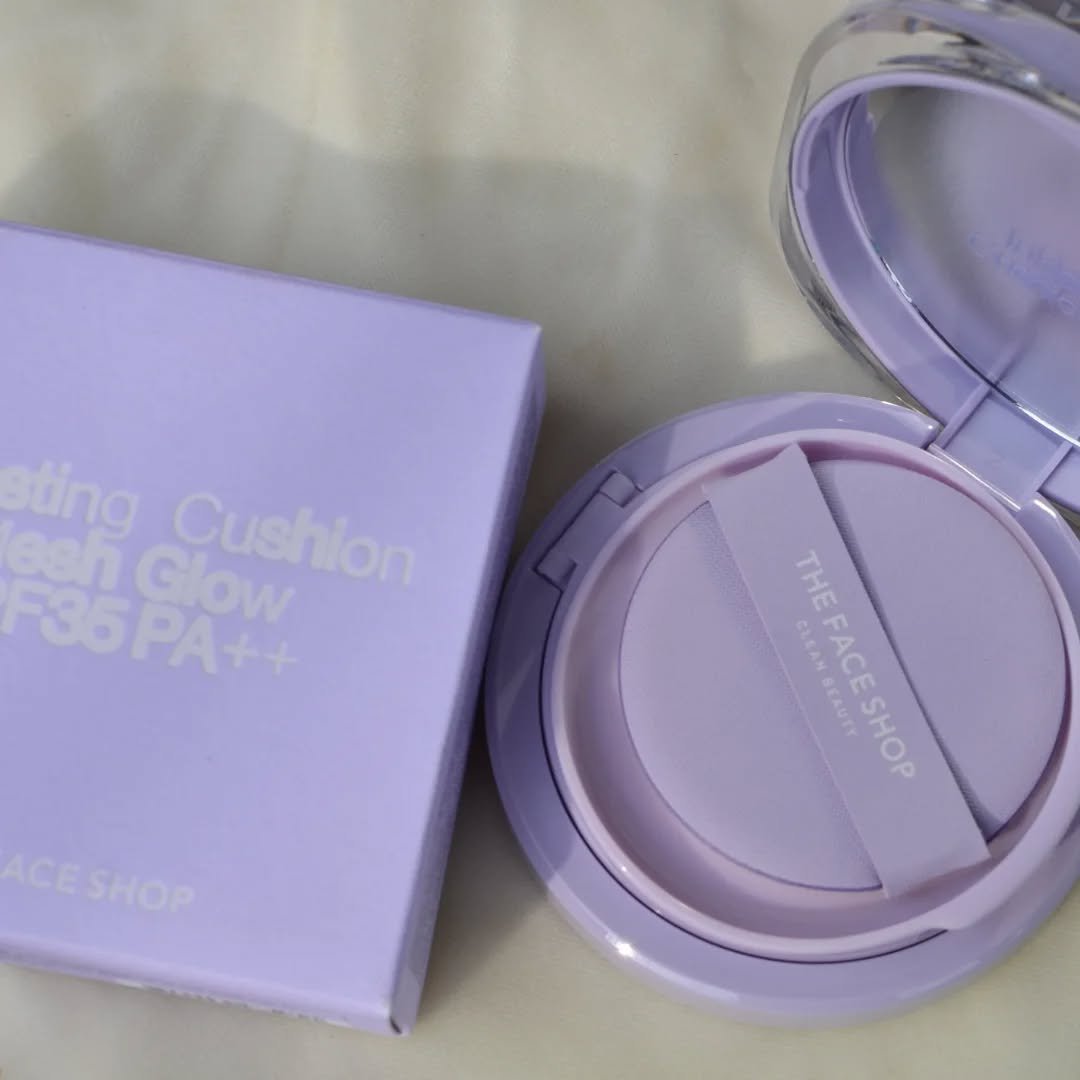 インクラスティングクッションメッシュグロウ/THE FACE SHOP/クッションファンデーションを使ったクチコミ（2枚目）