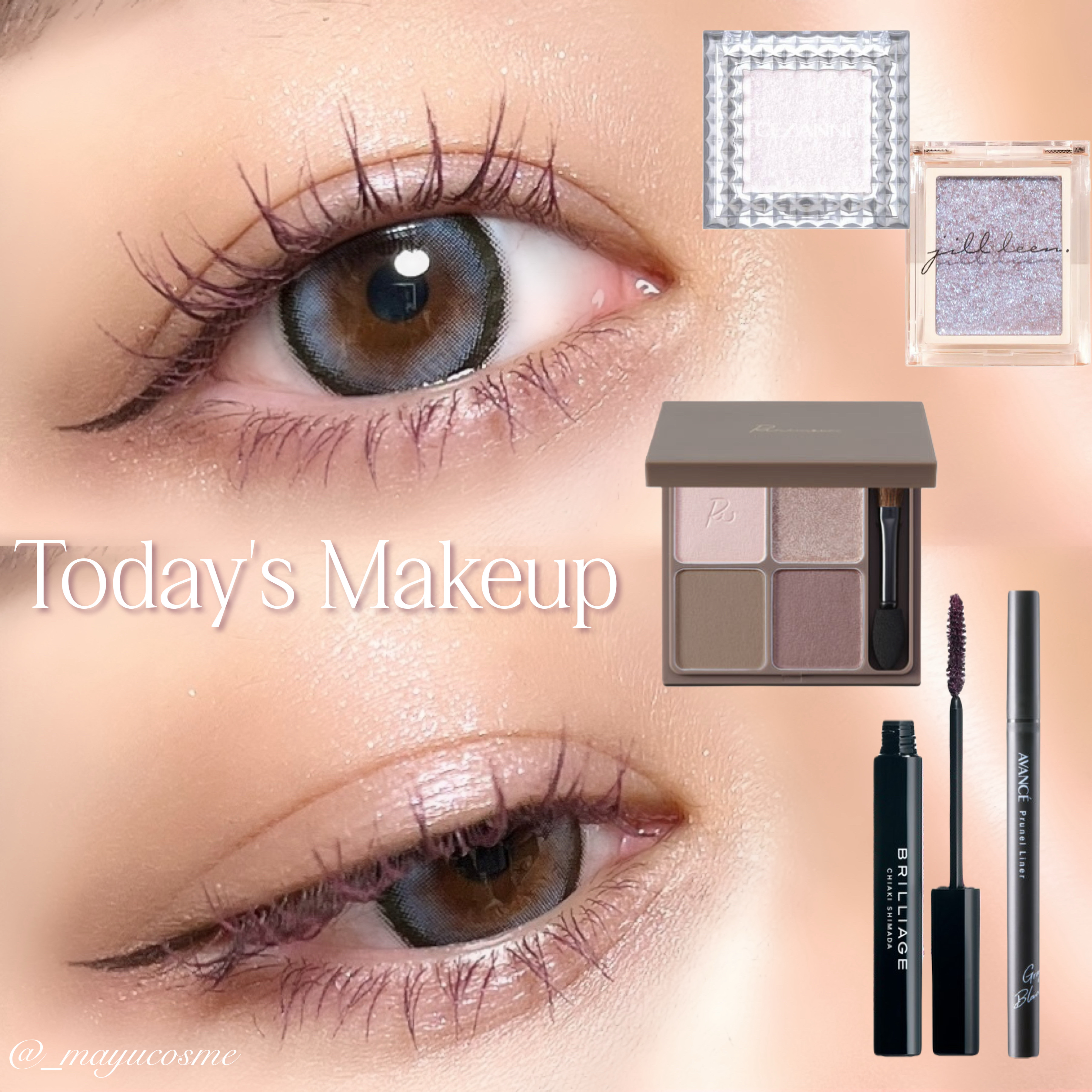 パープルでおしゃれメイクに🔮♥︎

1 アイホール全体に
2 目元全体に指で塗り広げる
3 二重幅、目尻に
4 アイホール上部、目頭に

アイライナーはグレーブラックで締めて、マスカラはヴァイオレットでおしゃれに💜

ーーーーーーーーー