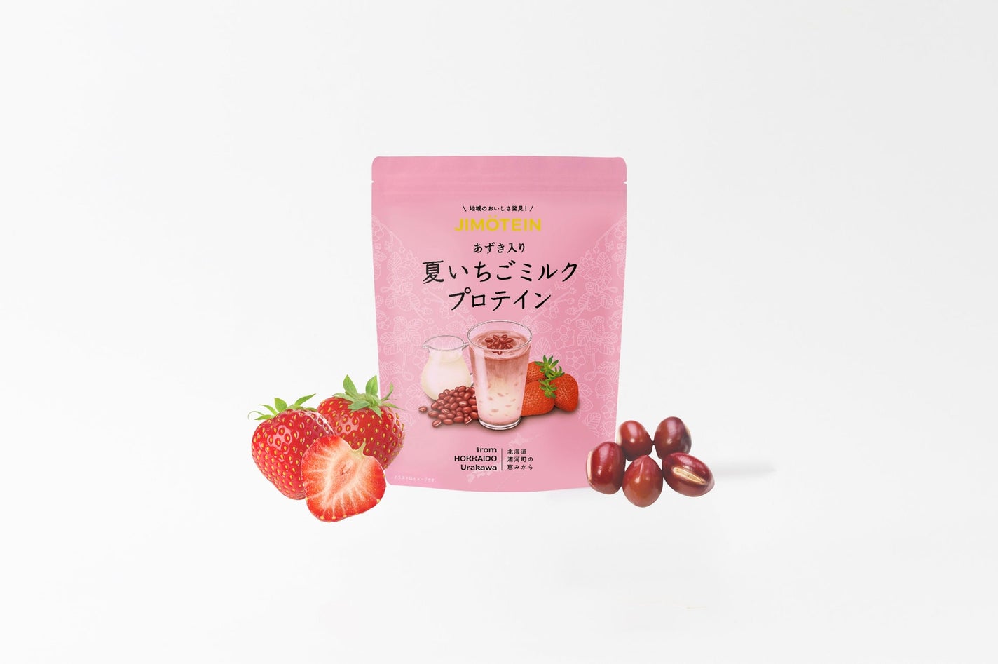 JIMOTEIN（ジモテイン） あずき入り夏いちごミルクプロテイン